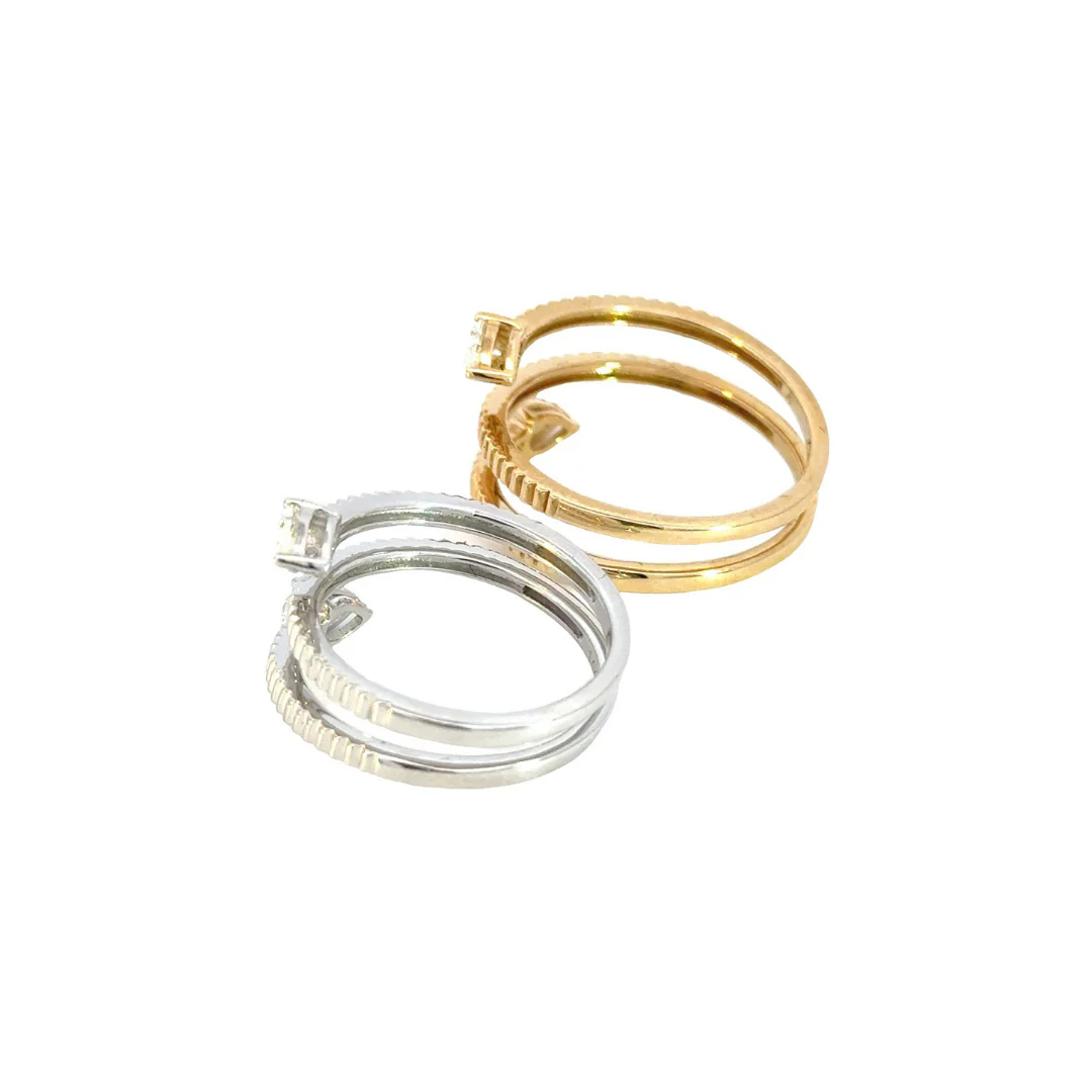 RFG17952. 14k Solid Gold Spiral Diamond Ring - Image 7