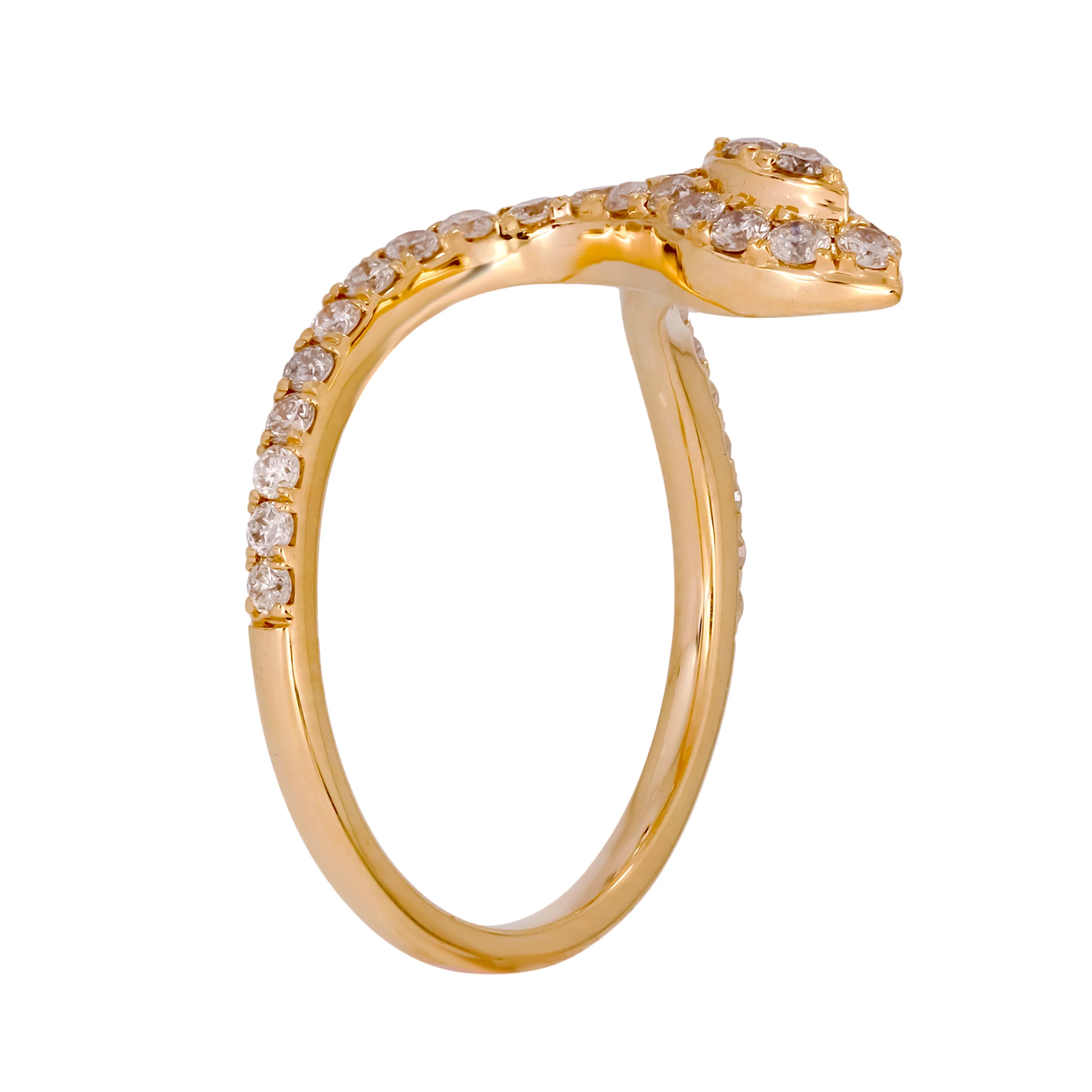 RFG18531. 14K Solid Gold Diamond Snake Ring - Image 2