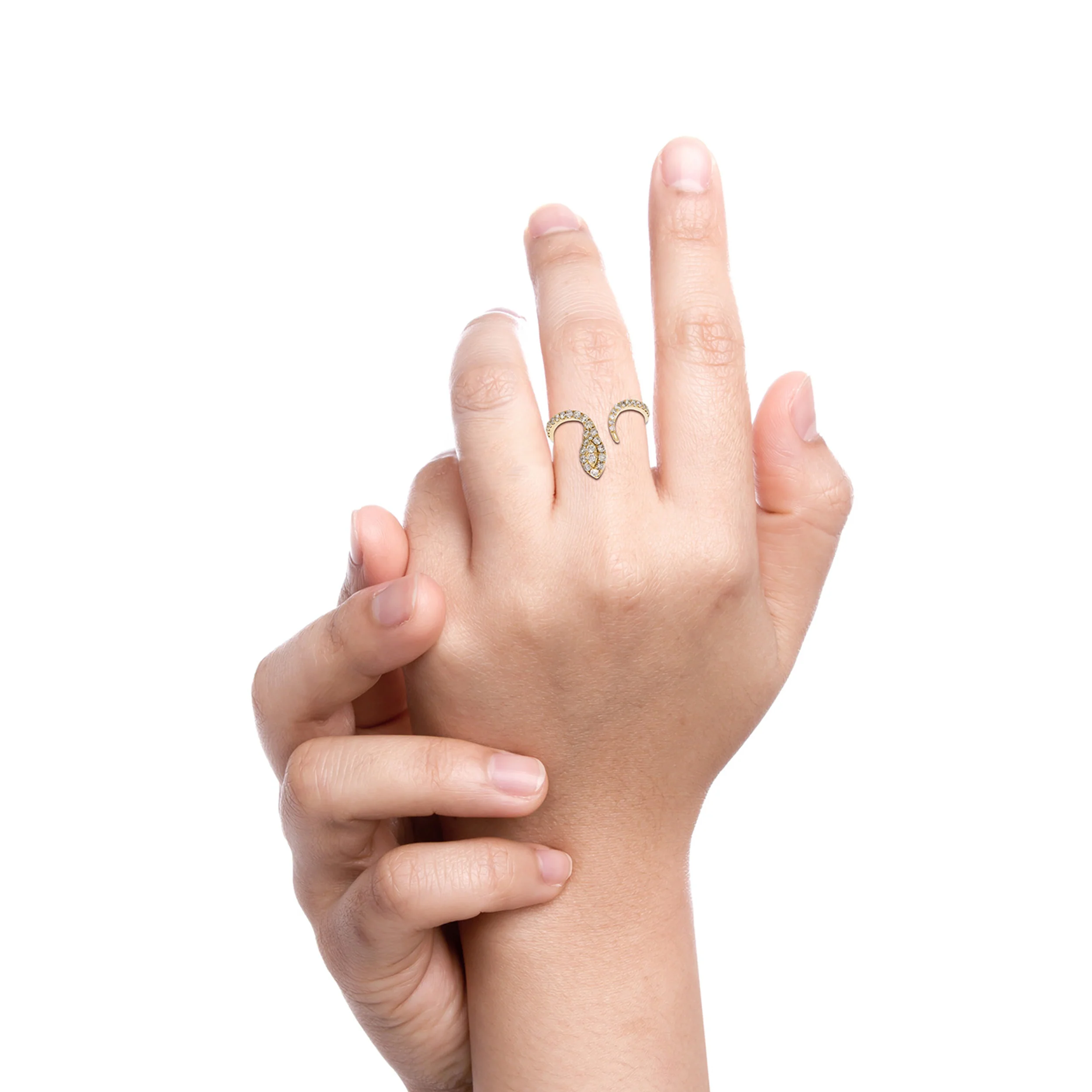 RFG18531. 14K Solid Gold Diamond Snake Ring - Image 5