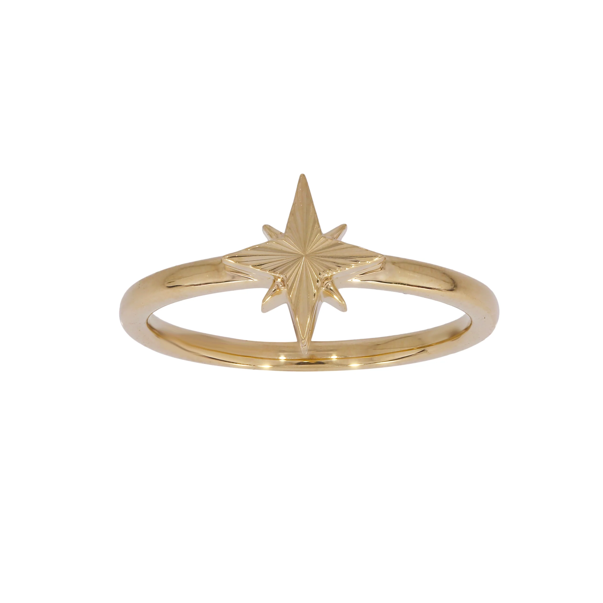 RFZ19029. 14K Solid Gold Star Ring