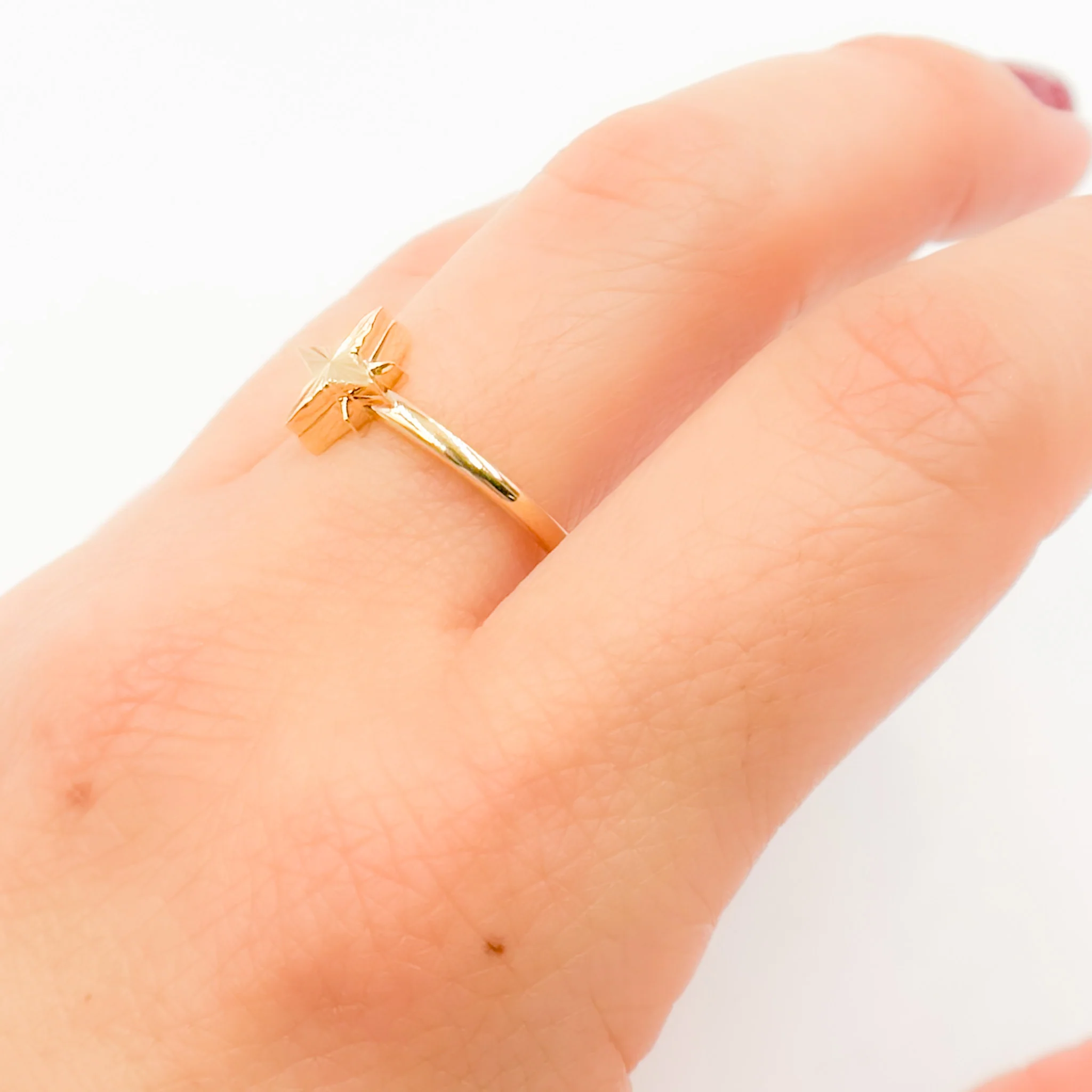 RFZ19029. 14K Solid Gold Star Ring - Image 4