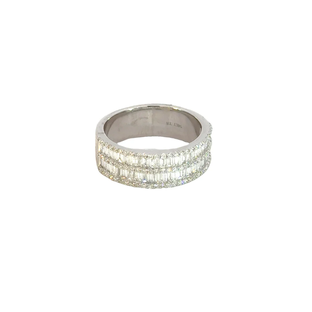 RN004990. 14k Solid Gold Half Band Baguette Diamond Ring - Image 2