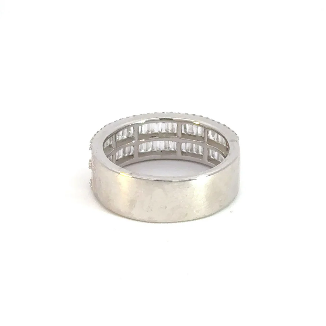 RN004990. 14k Solid Gold Half Band Baguette Diamond Ring - Image 7