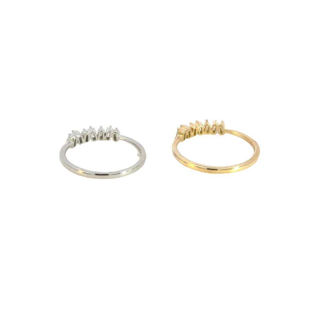 RN406669. 14k Solid Gold Baguette Diamond Bars Ring - Image 11