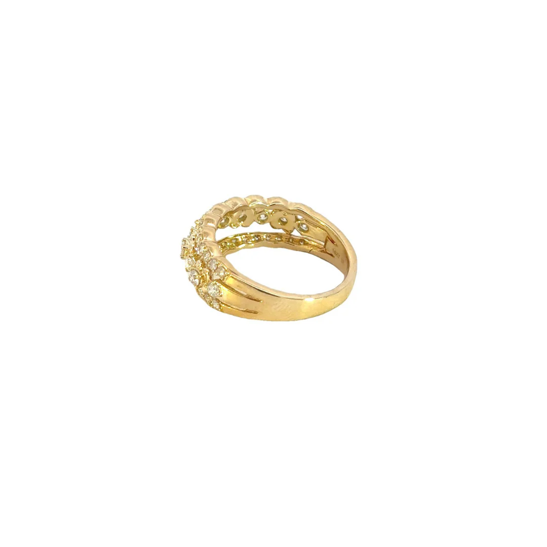 RN405286. 14k Solid Gold Flower Diamond Ring - Image 3
