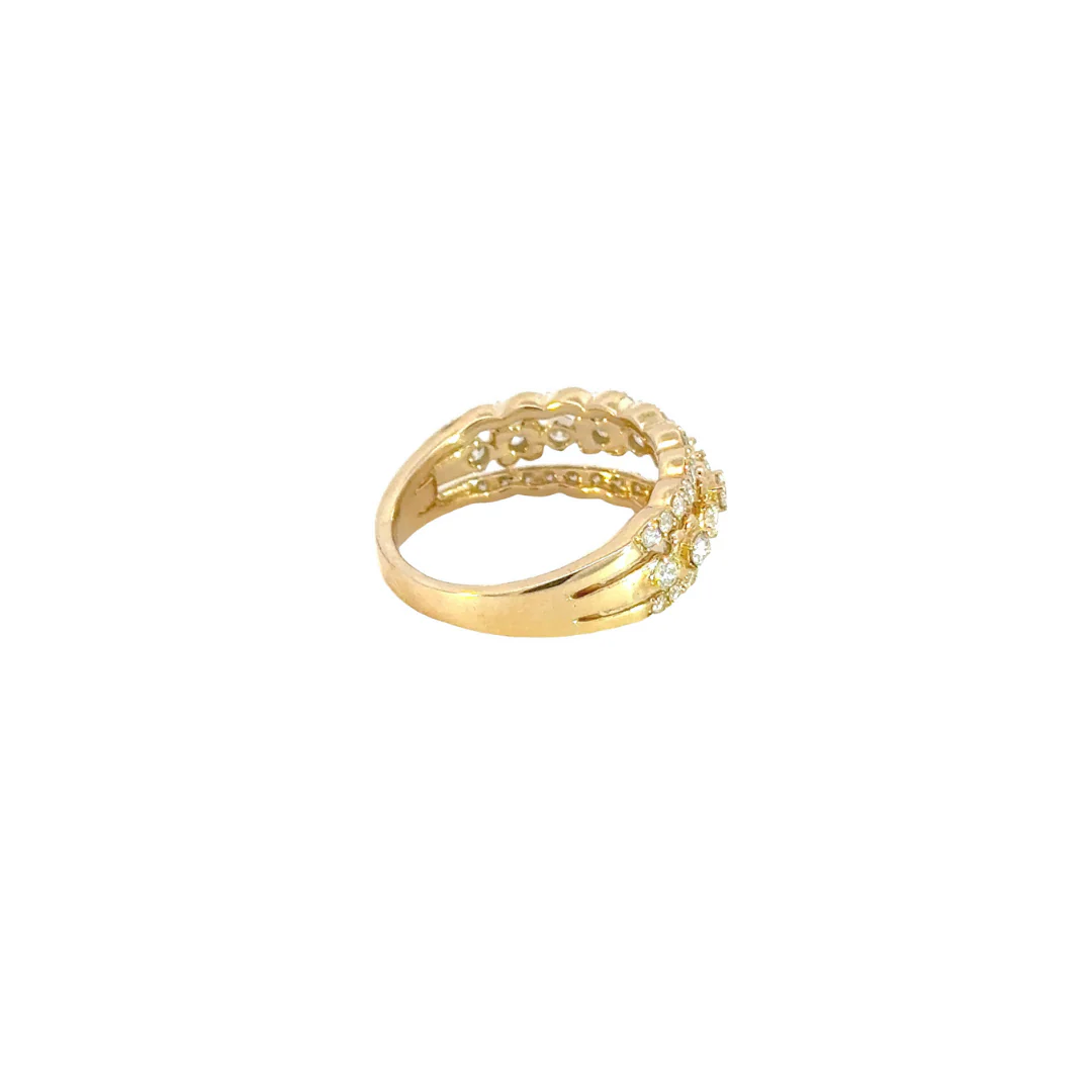 RN405286. 14k Solid Gold Flower Diamond Ring - Image 7