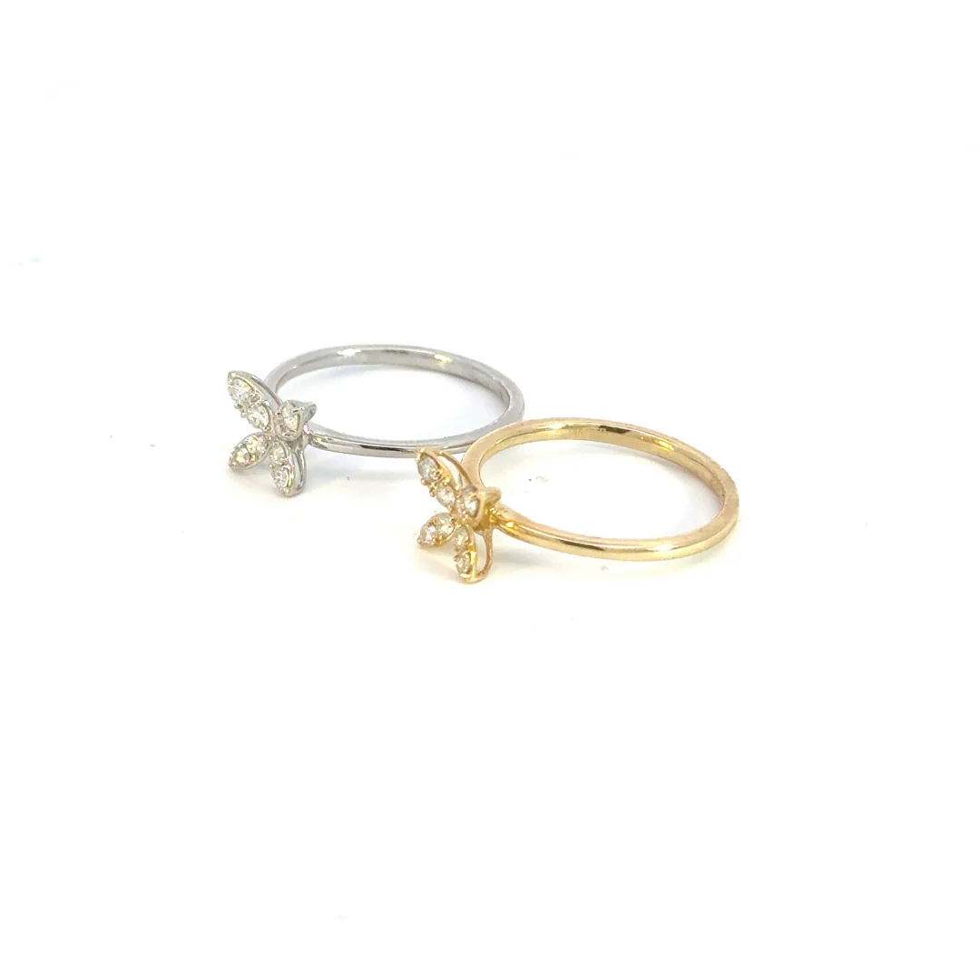 RN124902. 14k Solid Gold Statement Flower Diamond Ring - Image 8