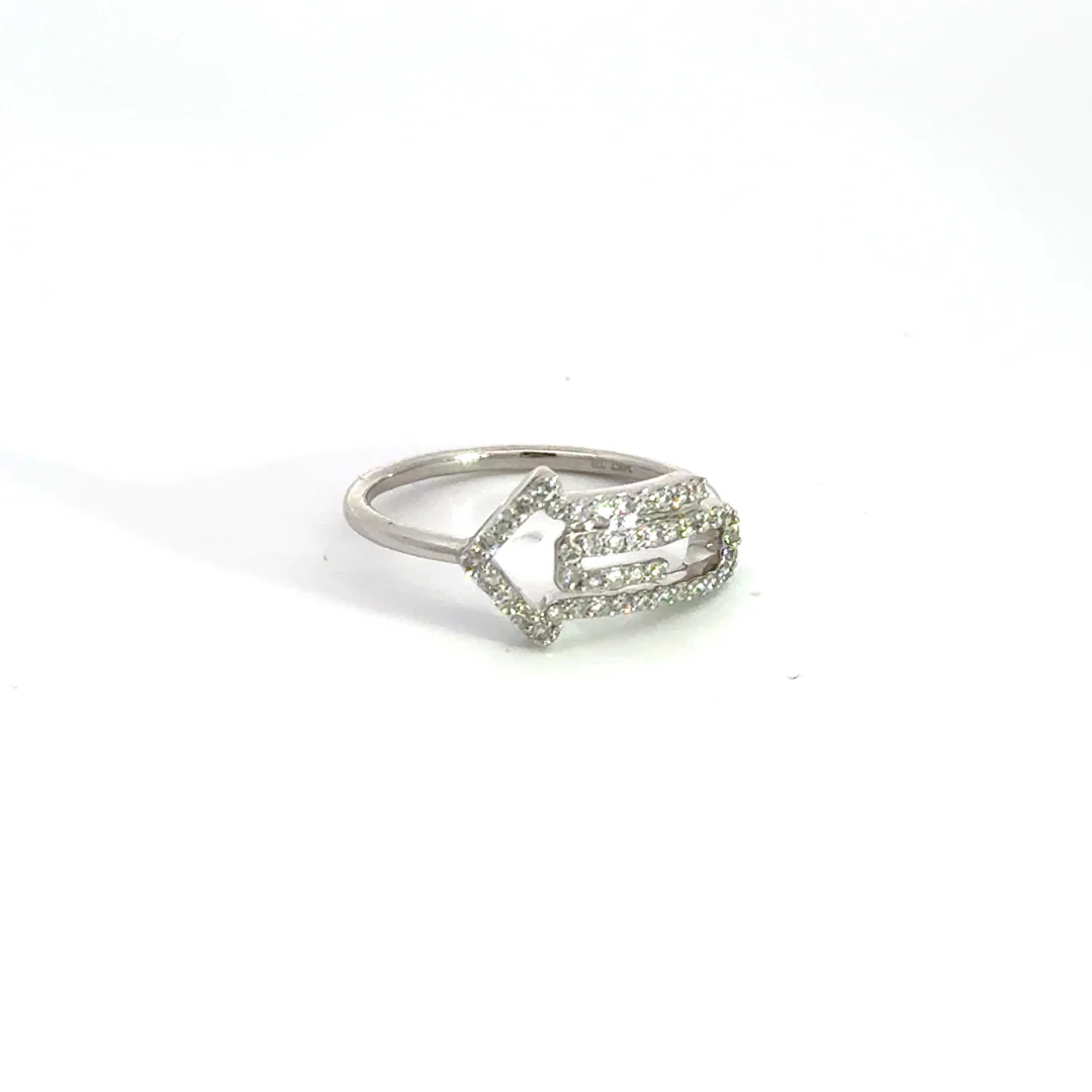 RN409118. 14K Solid White Gold Arrow Ring - Image 5