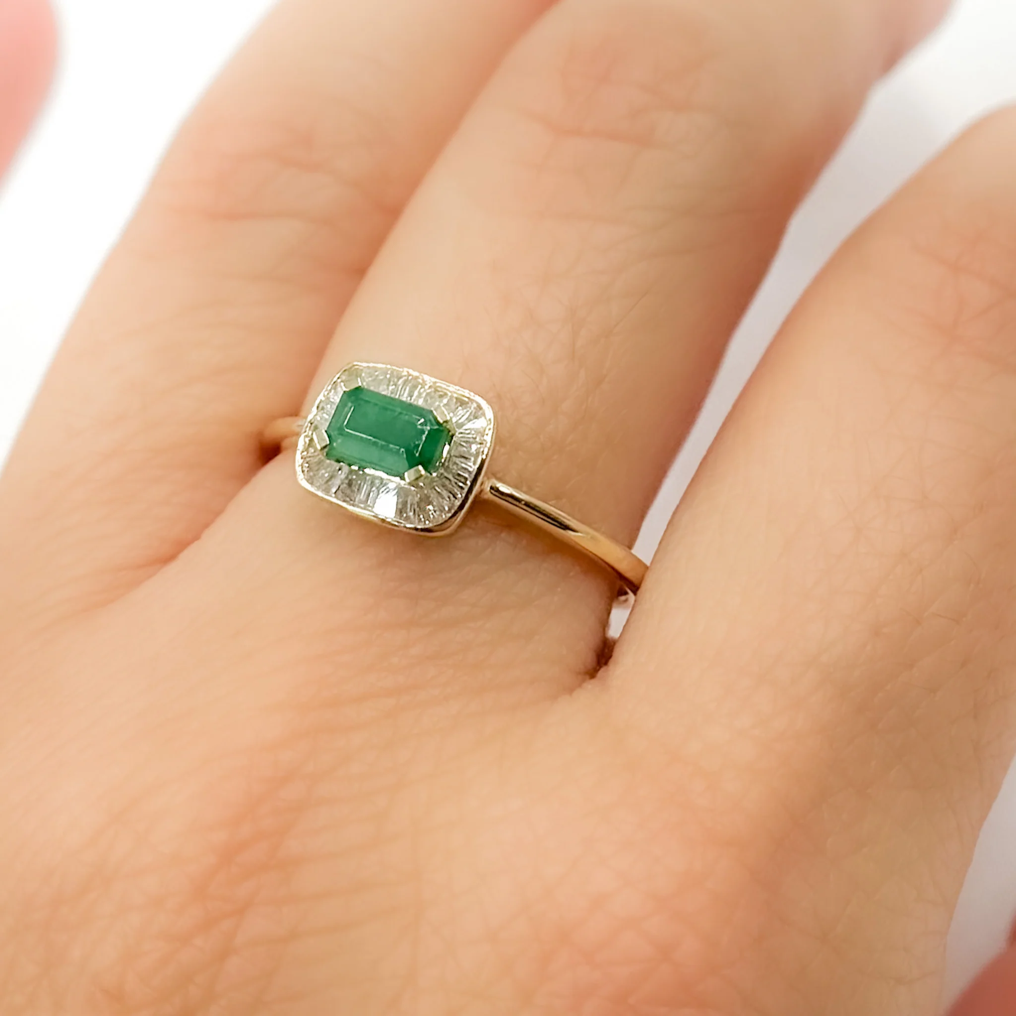 RN417572EM. 14K Solid Gold Diamond and Emerald Ring - Image 2