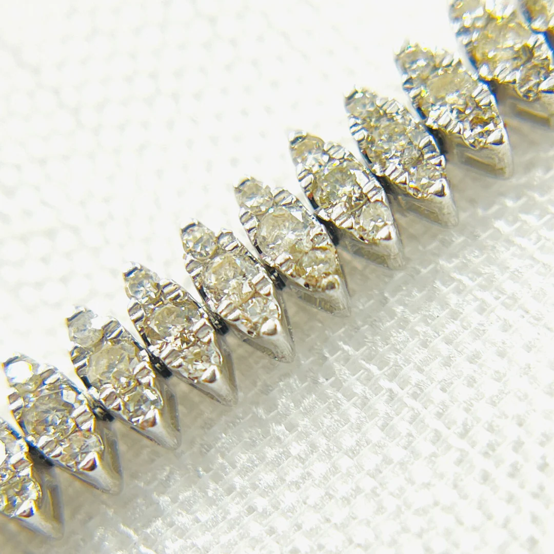 RSOJBR7043WG. 14K White Gold Bracelet with Diamond Leaves - Image 5
