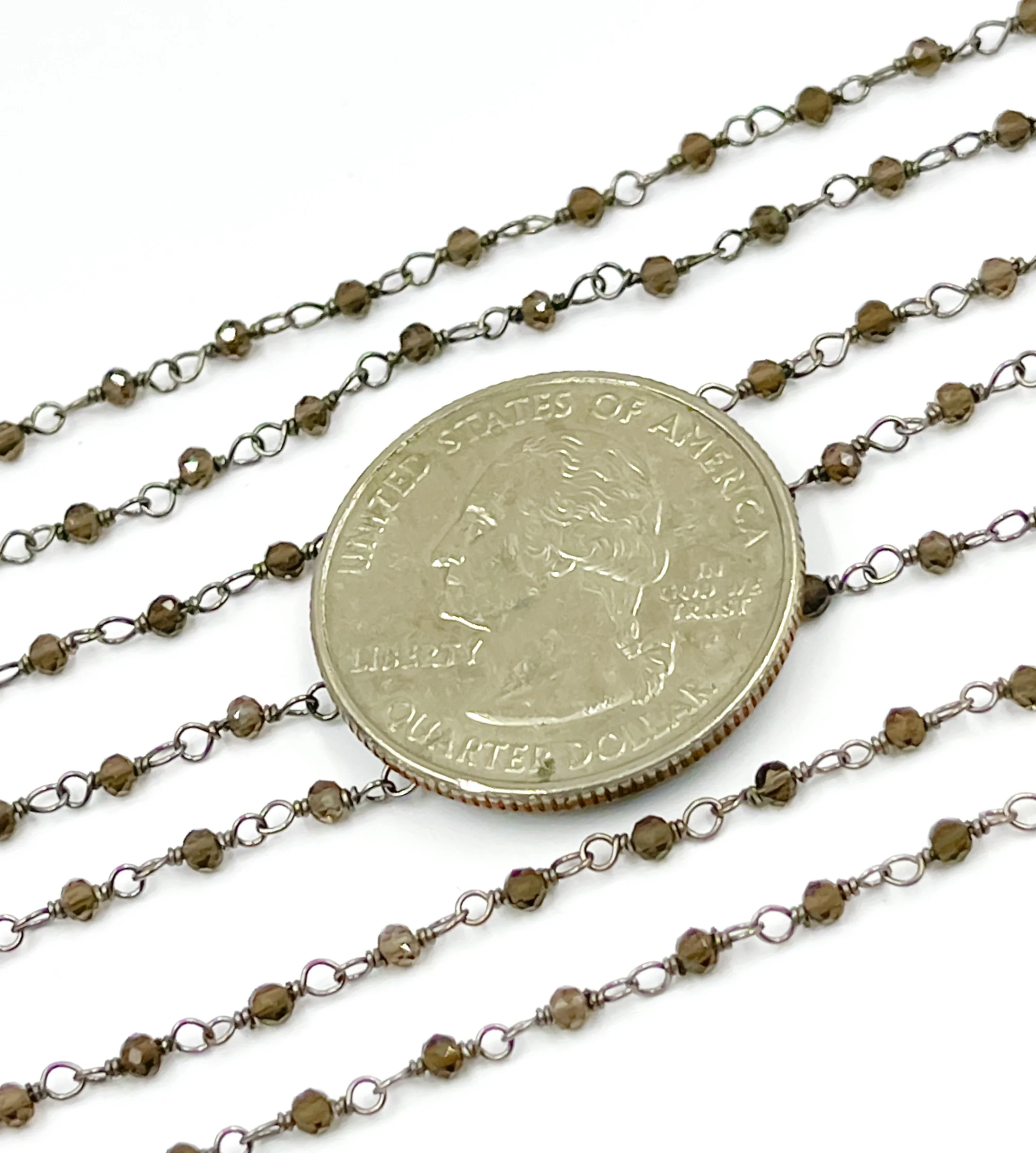 Smoky Quartz Wire Wrap Chain.  SMQ4 - Image 2