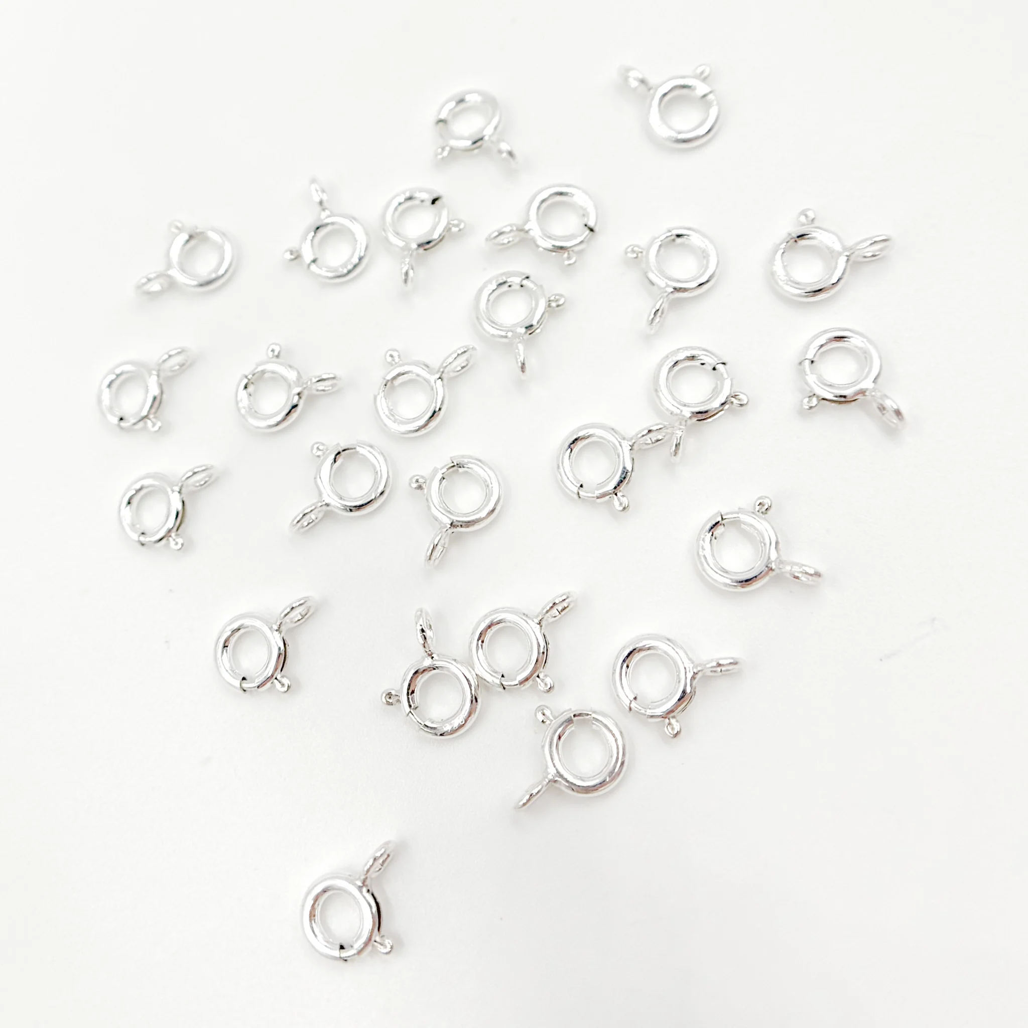 SSSRC2. 6MM White Sterling Silver Spring Ring Clasp - Image 3