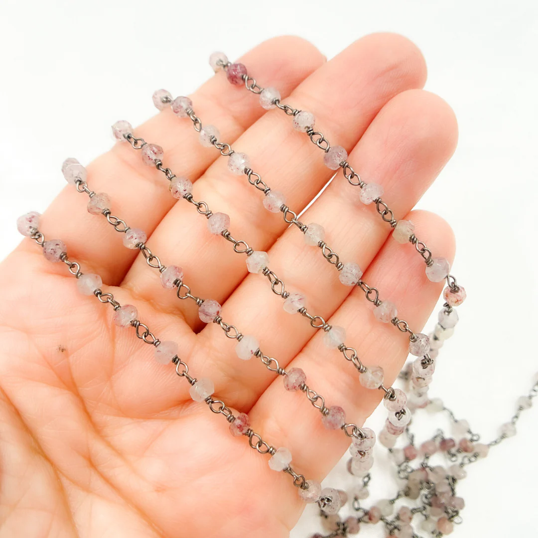 Strawberry Quartz Oxidized Wire Chain. STQ4 - Image 4