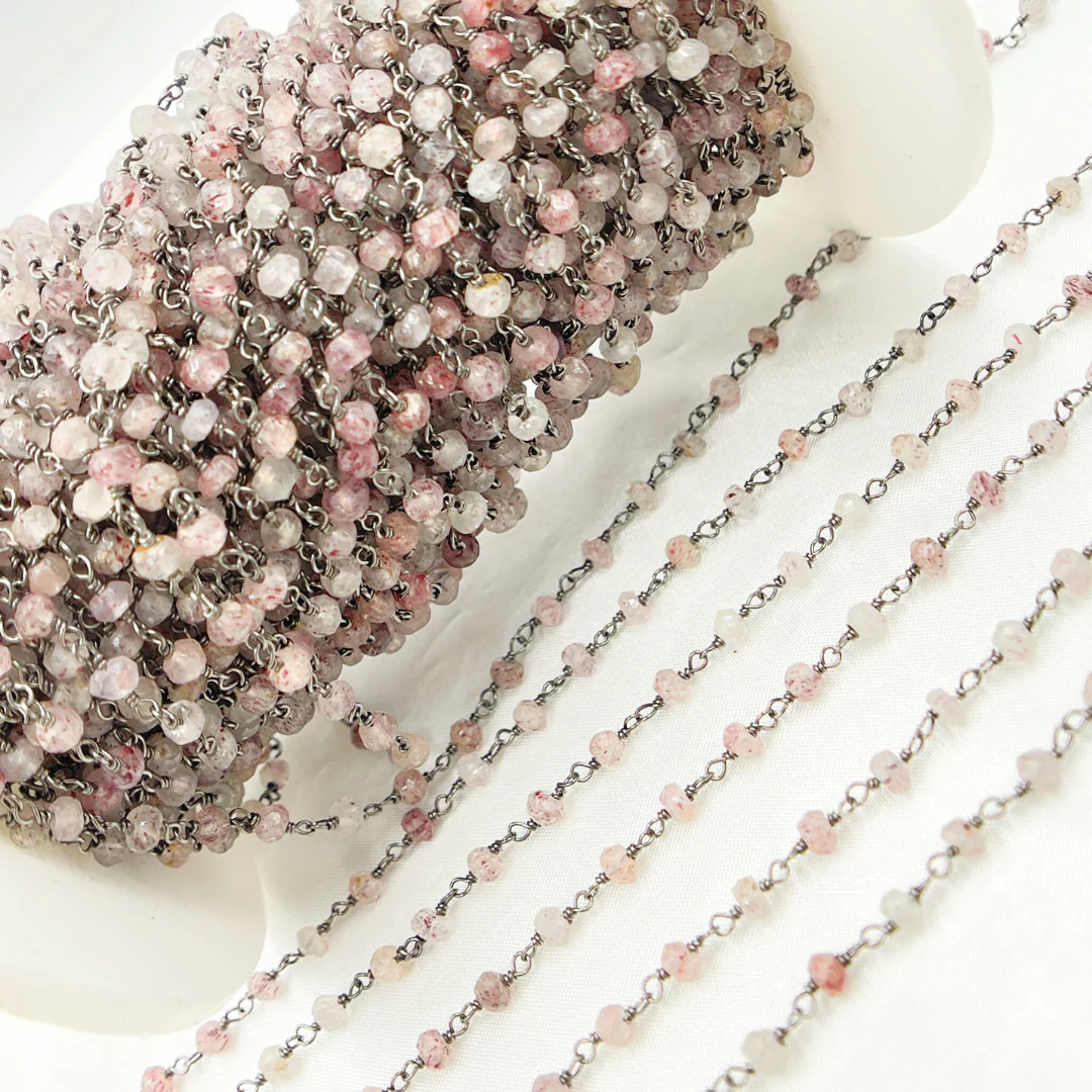 Strawberry Quartz Oxidized Wire Chain. STQ4 - Image 5