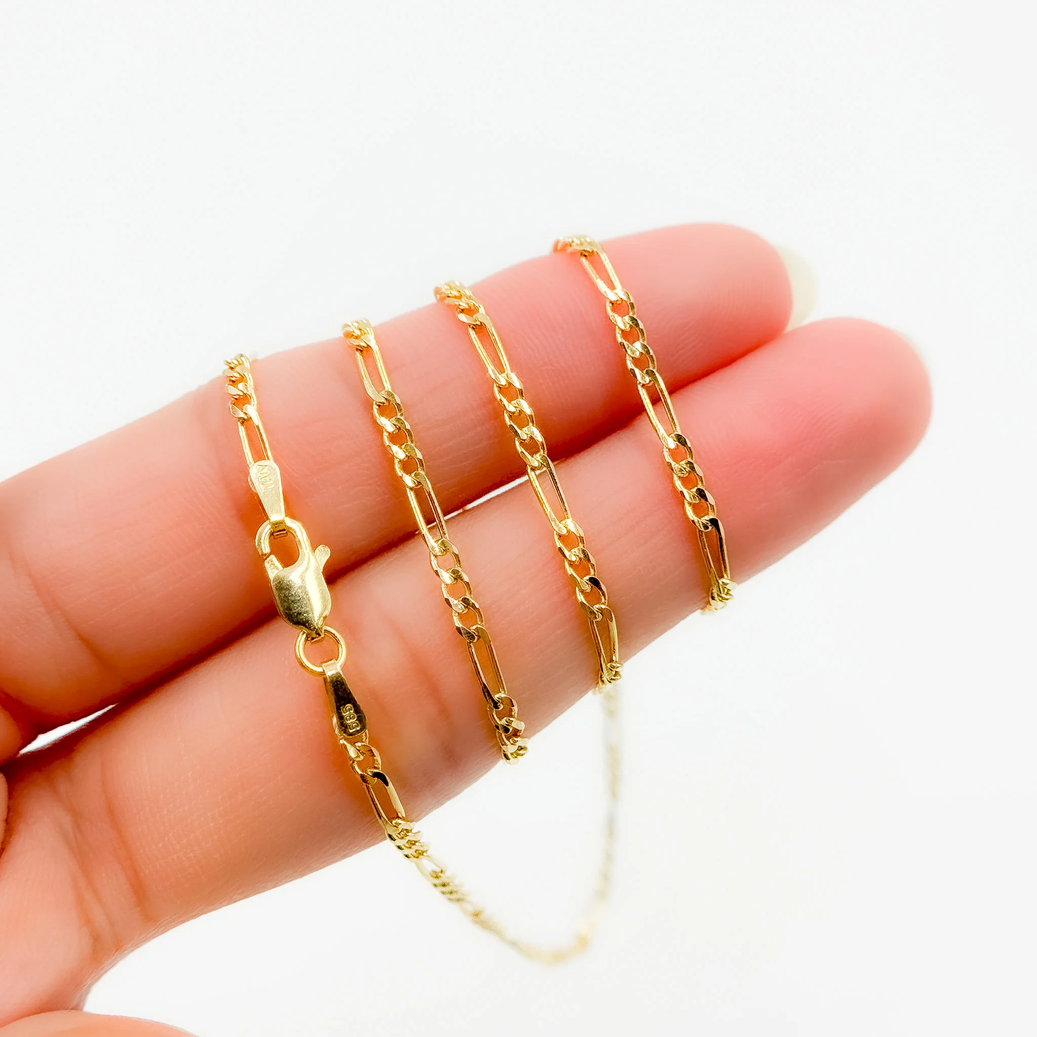050GA3BGT2A9L001. 14K Solid Gold Figaro Chain - Image 7