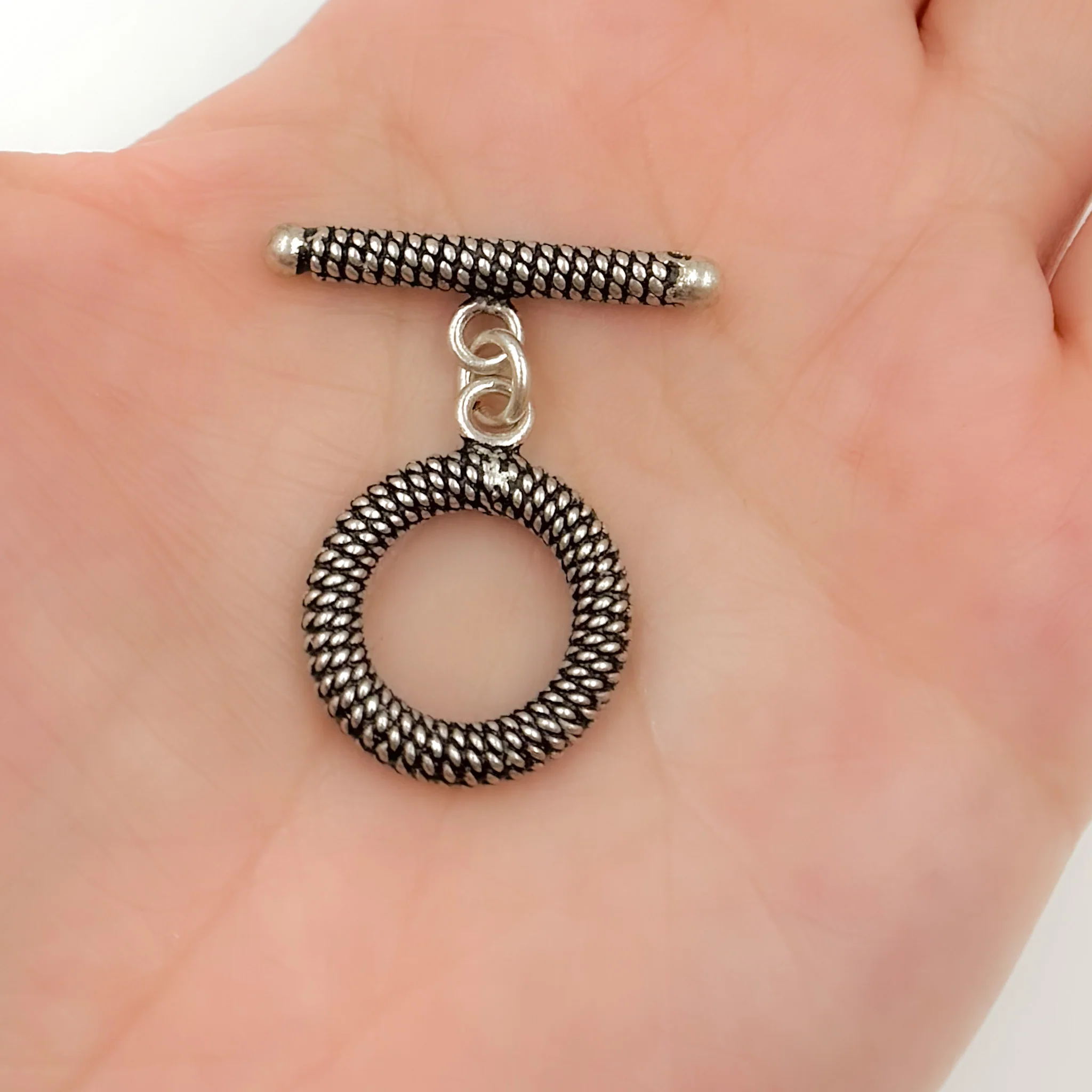Toggle3SS. Black Rhodium Sterling Silver Toggle Clasp - Image 2