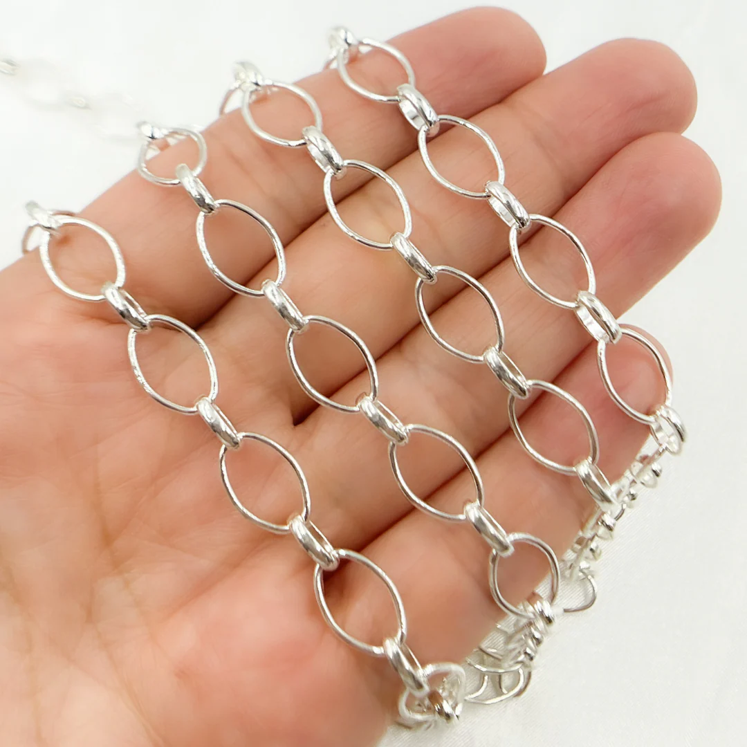 V144SS. Sterling Silver Oval Link Chain