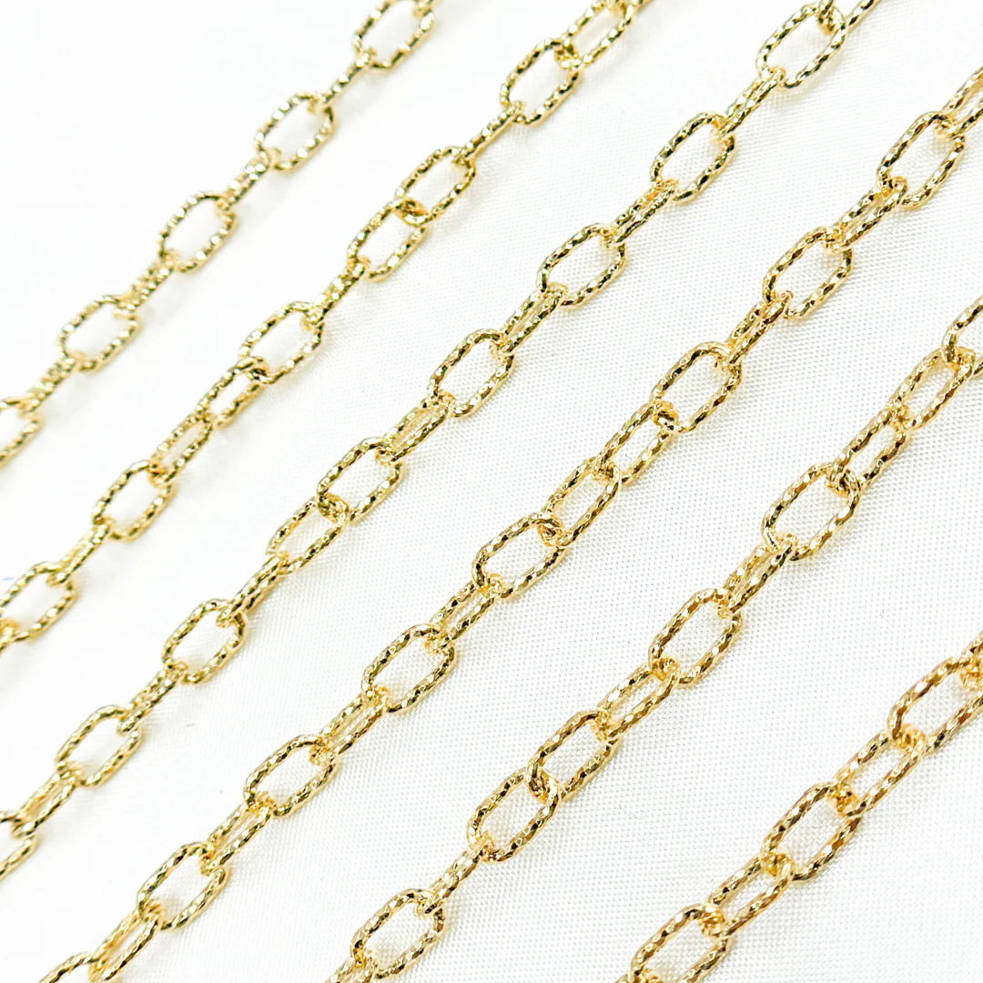 V151DCGP. Gold Plated 925 Sterling Silver Diamond Cut Cable Link Chain - Image 2