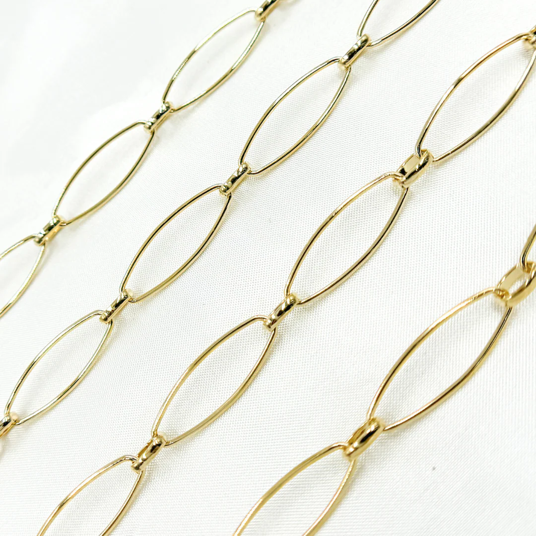 V159GP. Gold Plated Sterling Silver Long & Short Oval Link - Image 5