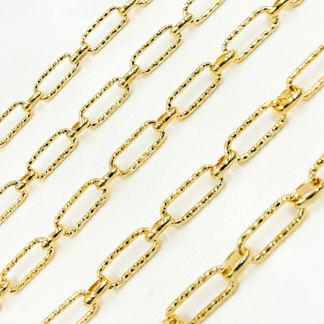 V166GP. Gold Plated 925 Sterling Silver Paperclip Chain - Image 2