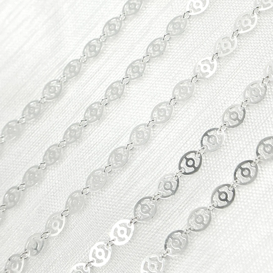 V16SS. 925 Sterling Silver Oval Pattern Chain - Image 4