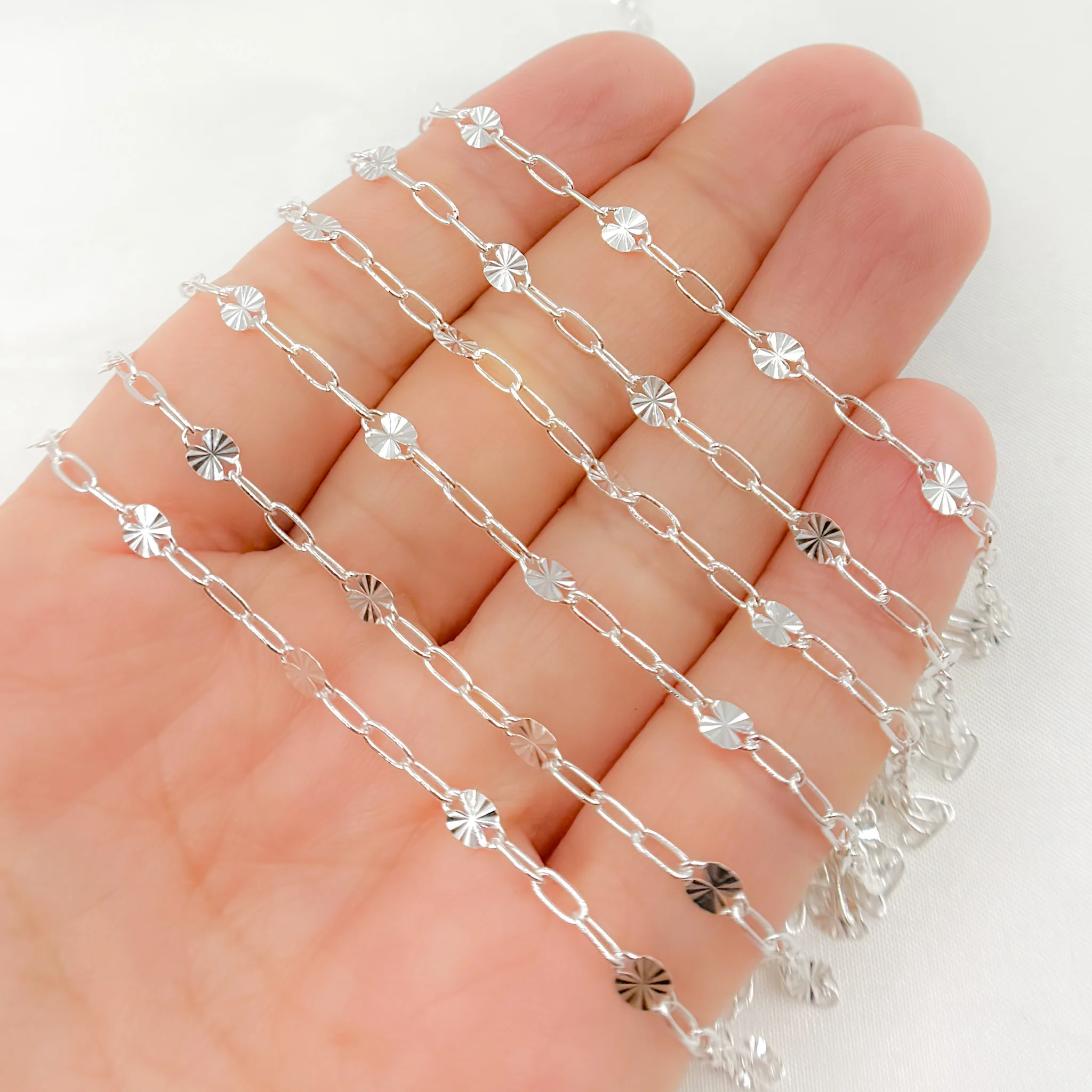 V221SS. Sterling Silver Marina and Cable Link Chain - Image 2