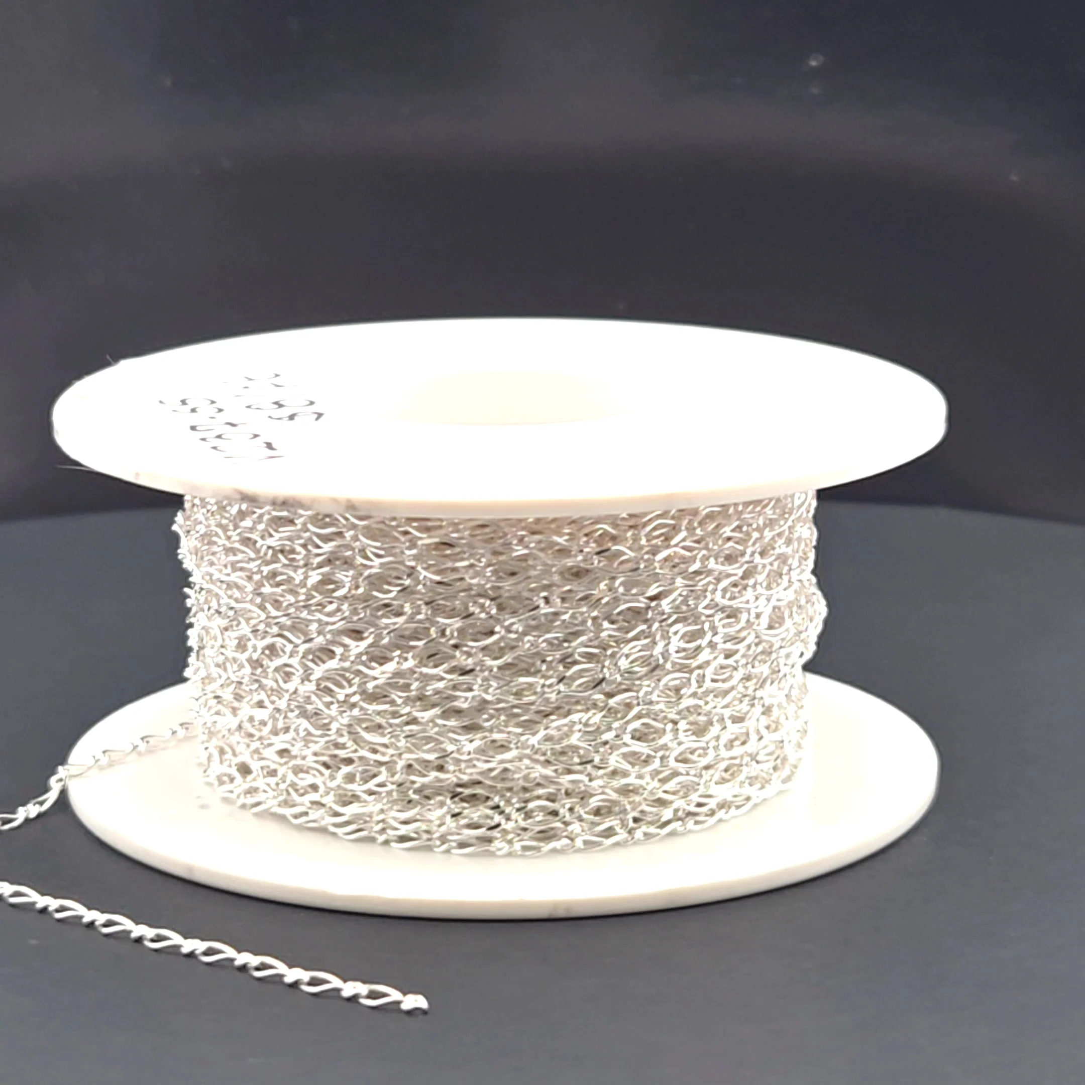 V237SS. Sterling Silver Long and Short Link Chain - Image 8