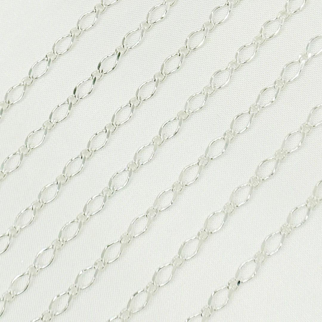 V239SS. Sterling Silver Long and Short Links Chain - Image 3