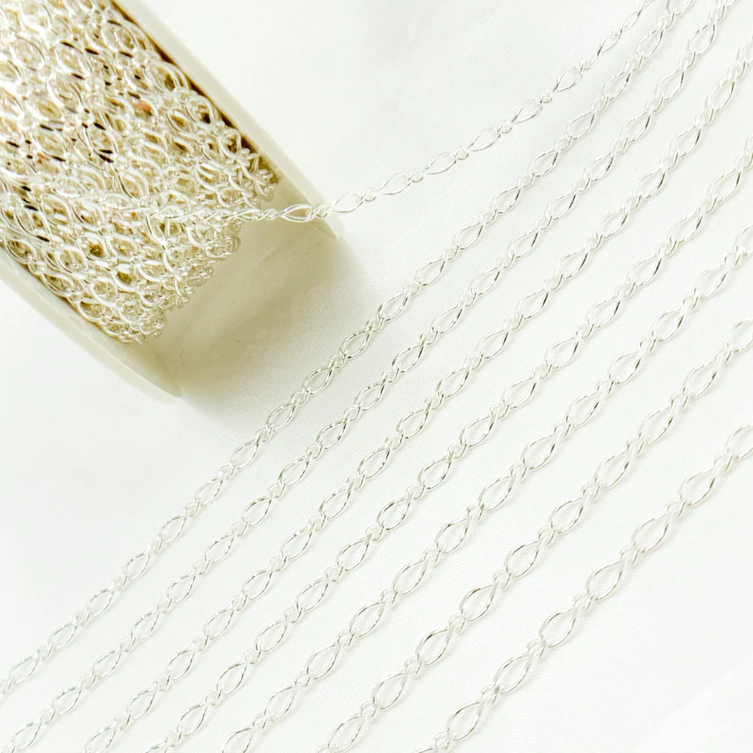 V239SS. Sterling Silver Long and Short Links Chain - Image 5