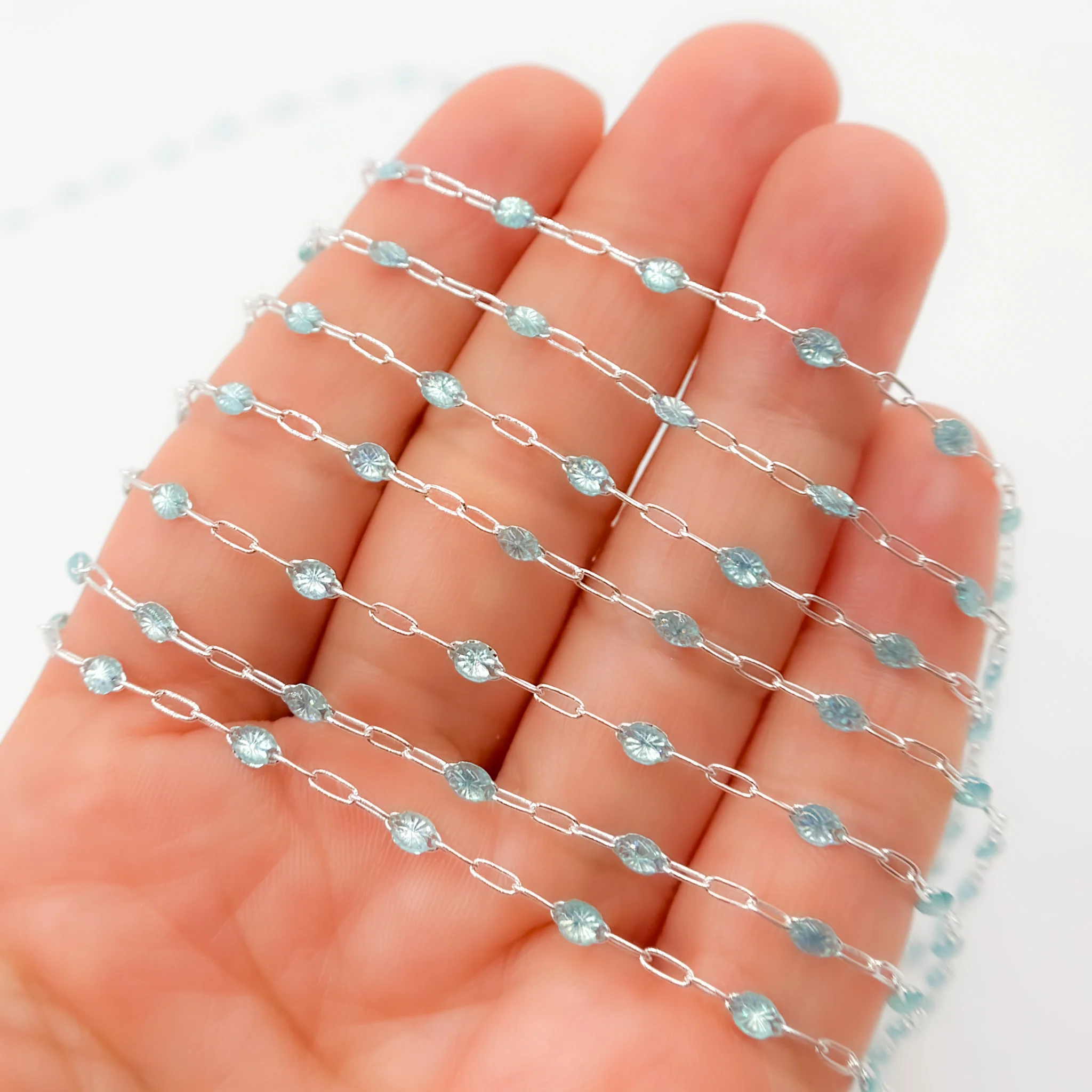 V250ENSS. Sterling Silver Enamel Satellite Chains - Image 6