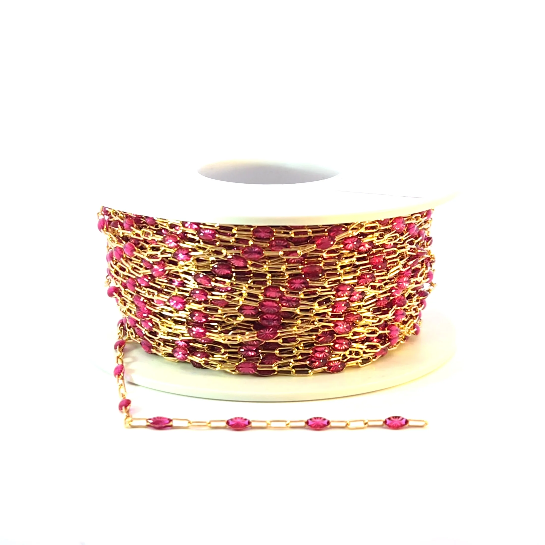 V250WNGF. Gold Filled Wine Color Enamel Chain - Image 6