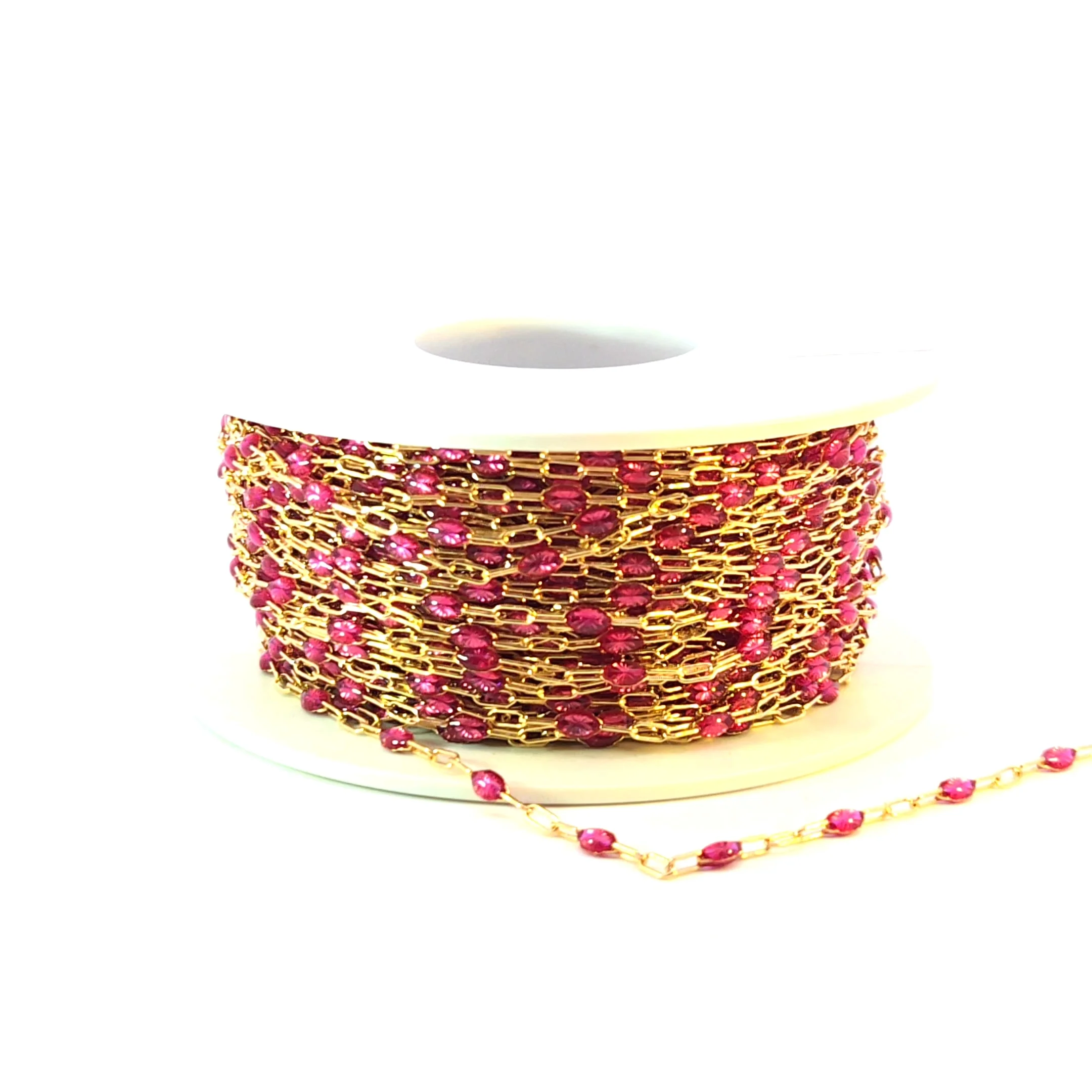 V250WNGF. Gold Filled Wine Color Enamel Chain - Image 7