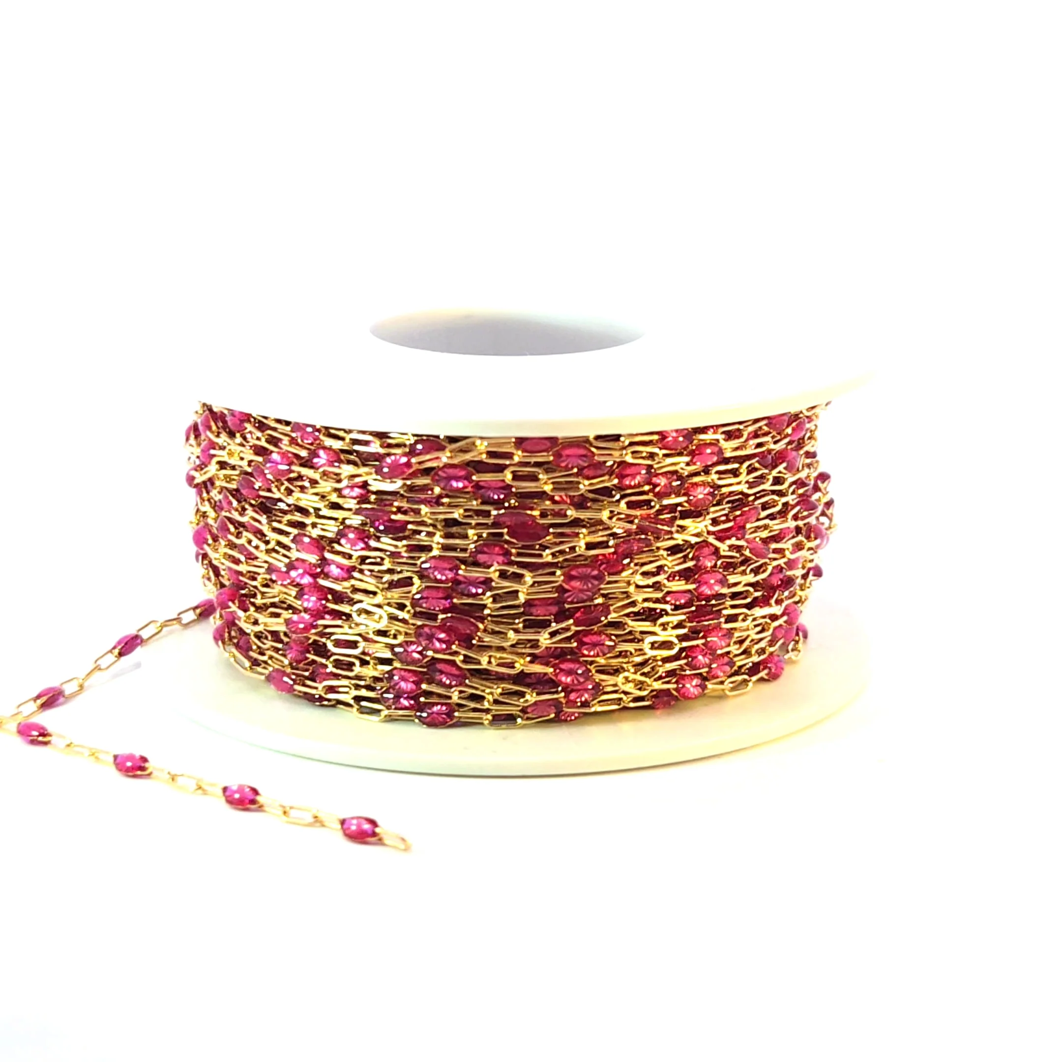 V250WNGF. Gold Filled Wine Color Enamel Chain - Image 8