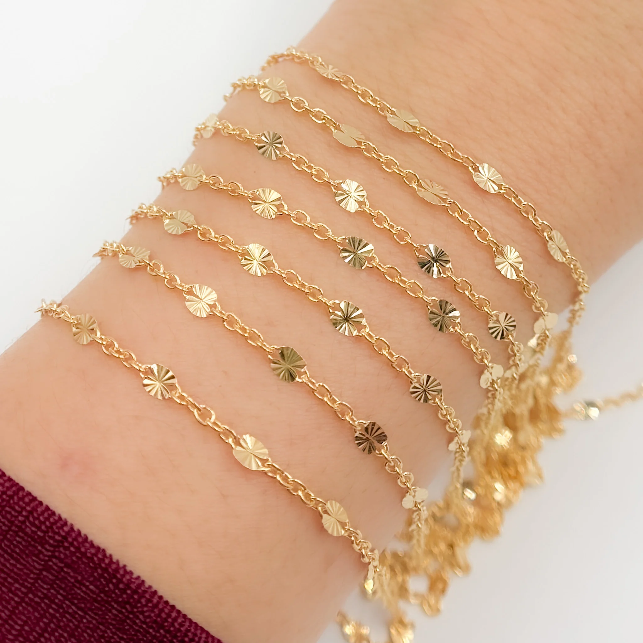 V302GF. 14k Gold Filled Cable and Diamond Cut Marina Link Chain
