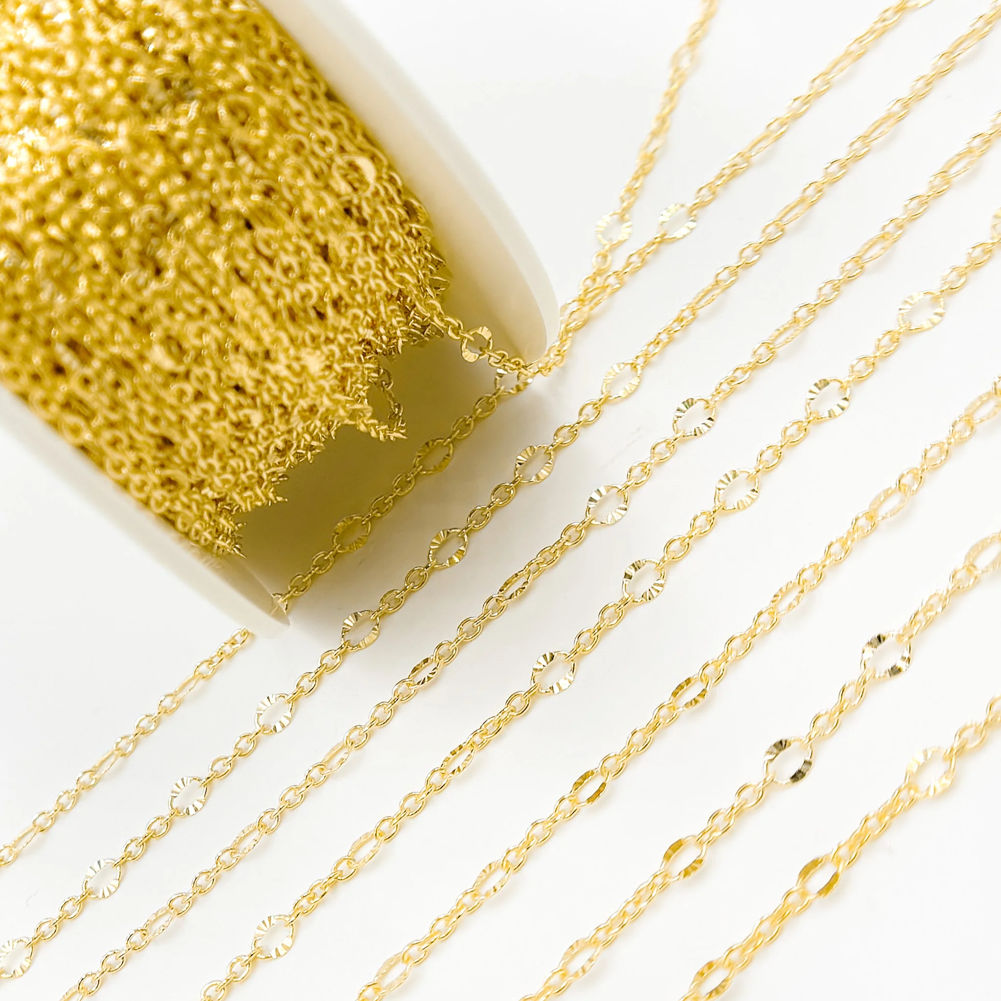 V304GF. 14k Gold Filled Cable and Diamond Cut Marina Link Chain - Image 2
