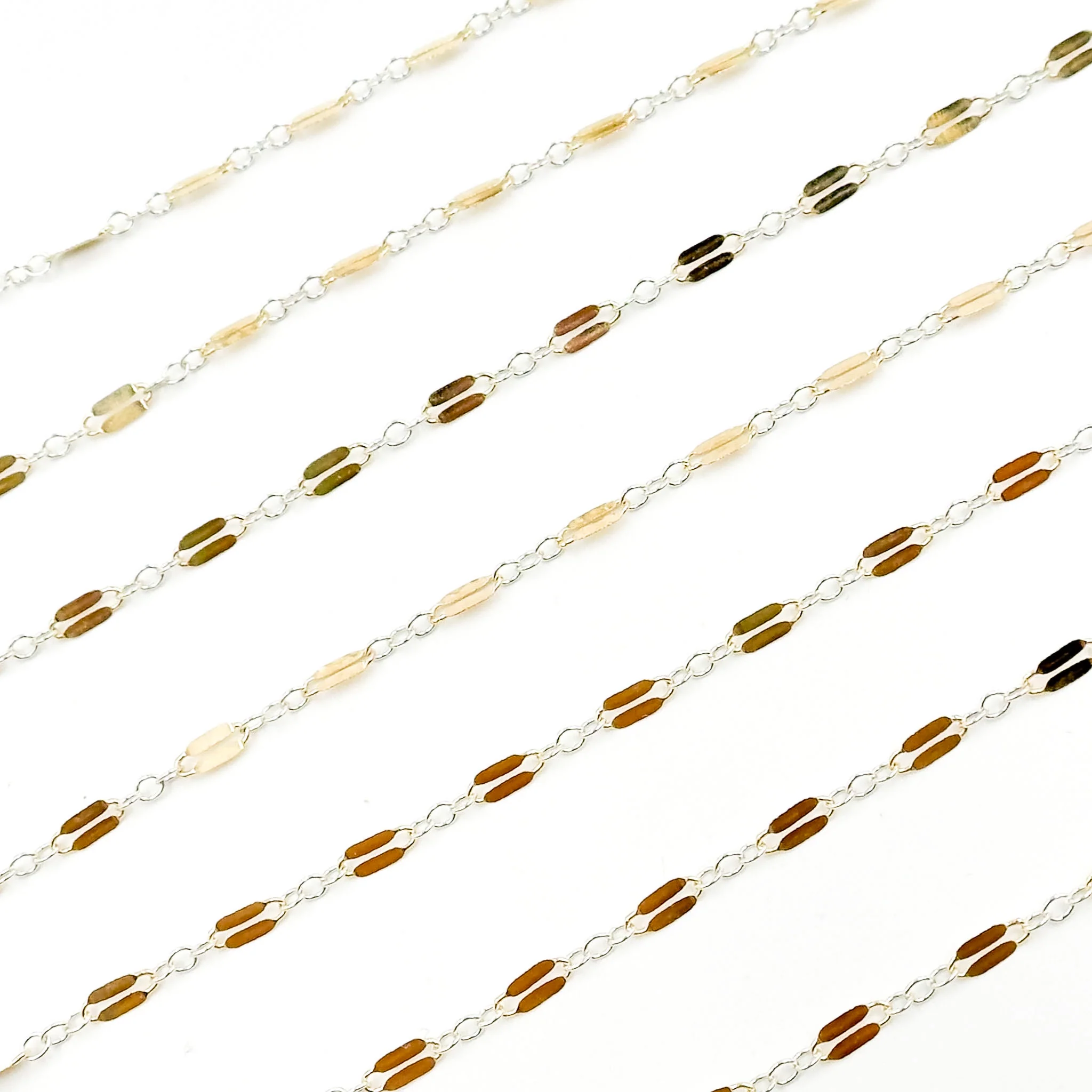 XM/1003HD/SPTT. 14K Gold-Filled and Silver Flat Marina Cable Link Chain - Image 7