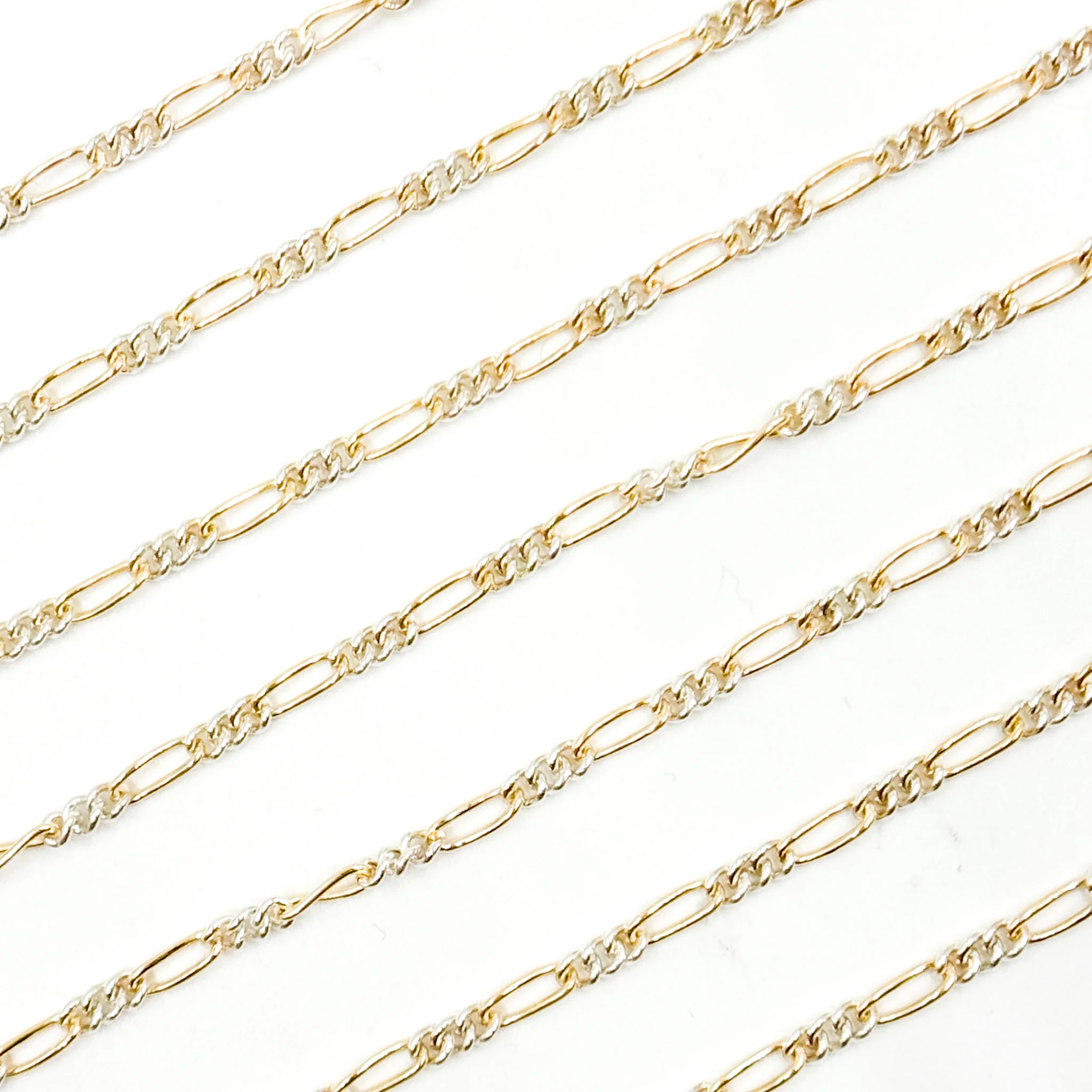 XM/2531CTT. 14k Gold Filled and Sterling Silver 1 Long and 3 Short Link Chain - Image 3