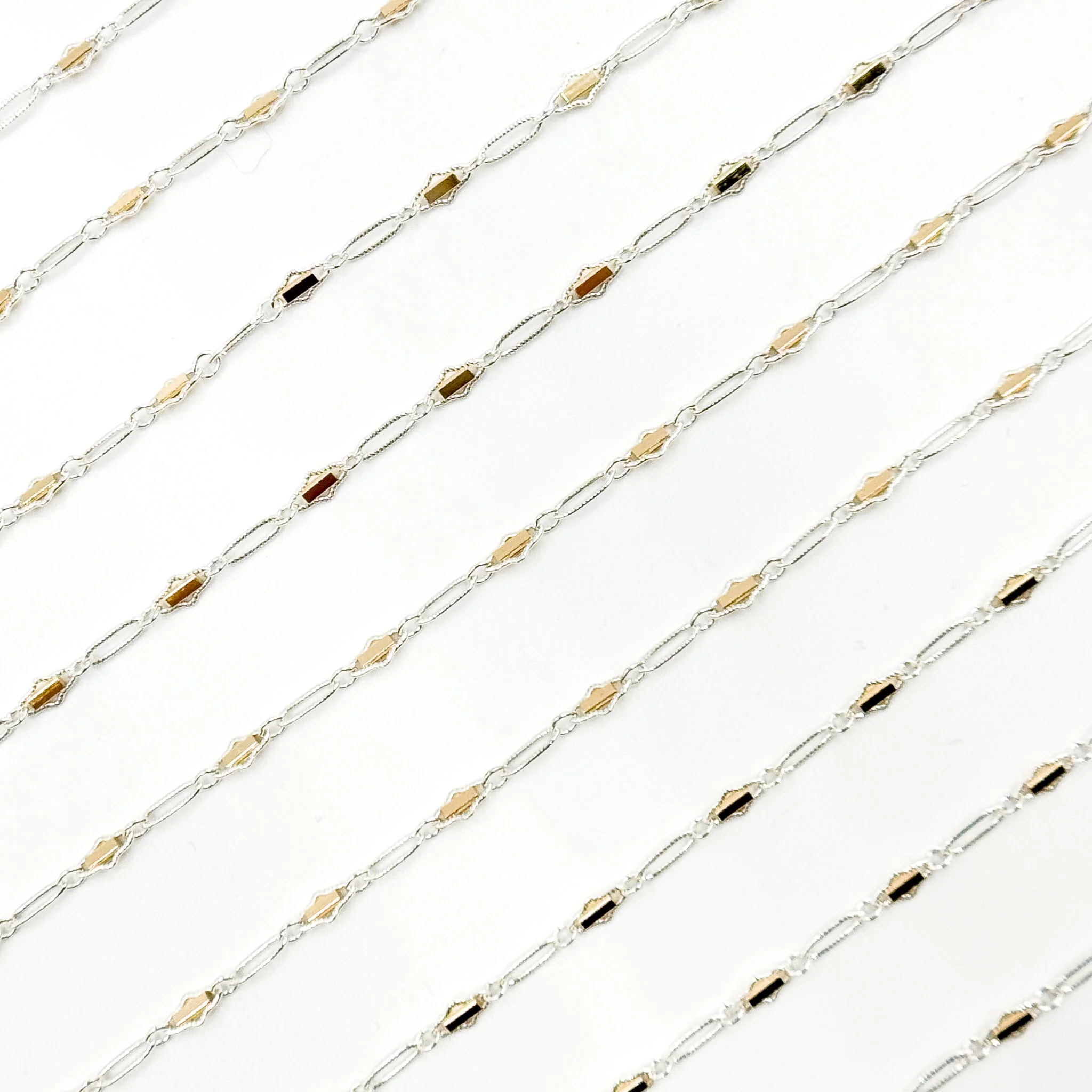 XM/901B/SP. 14K Sterling Silver and gold-filled fancy twisted oval link chain - Image 6