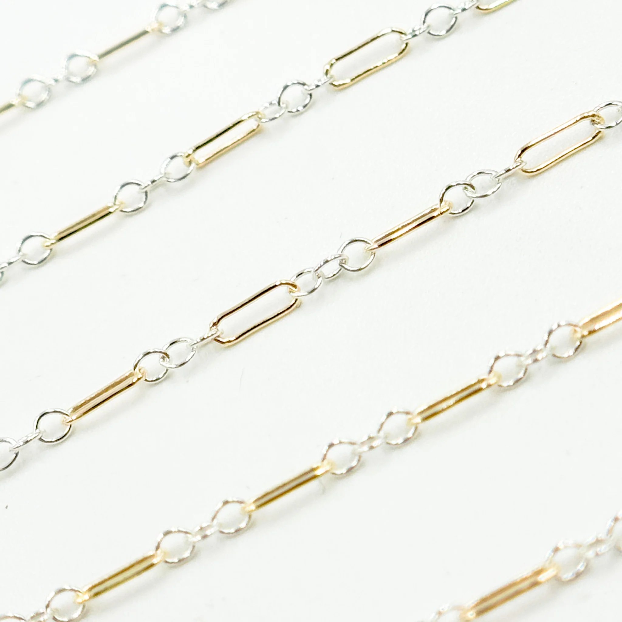 XM/1003/SP. 14k Gold Filled 1 Long & 3 Sterling Silver Short Link Chain - Image 2