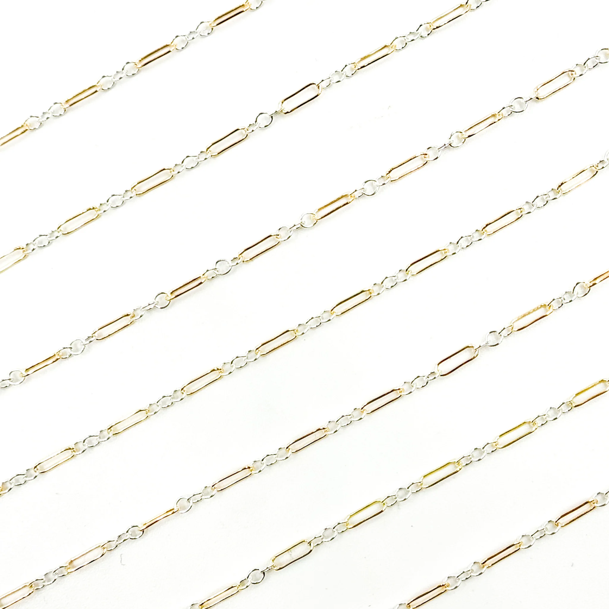 XM/1003/SP. 14k Gold Filled 1 Long & 3 Sterling Silver Short Link Chain - Image 3