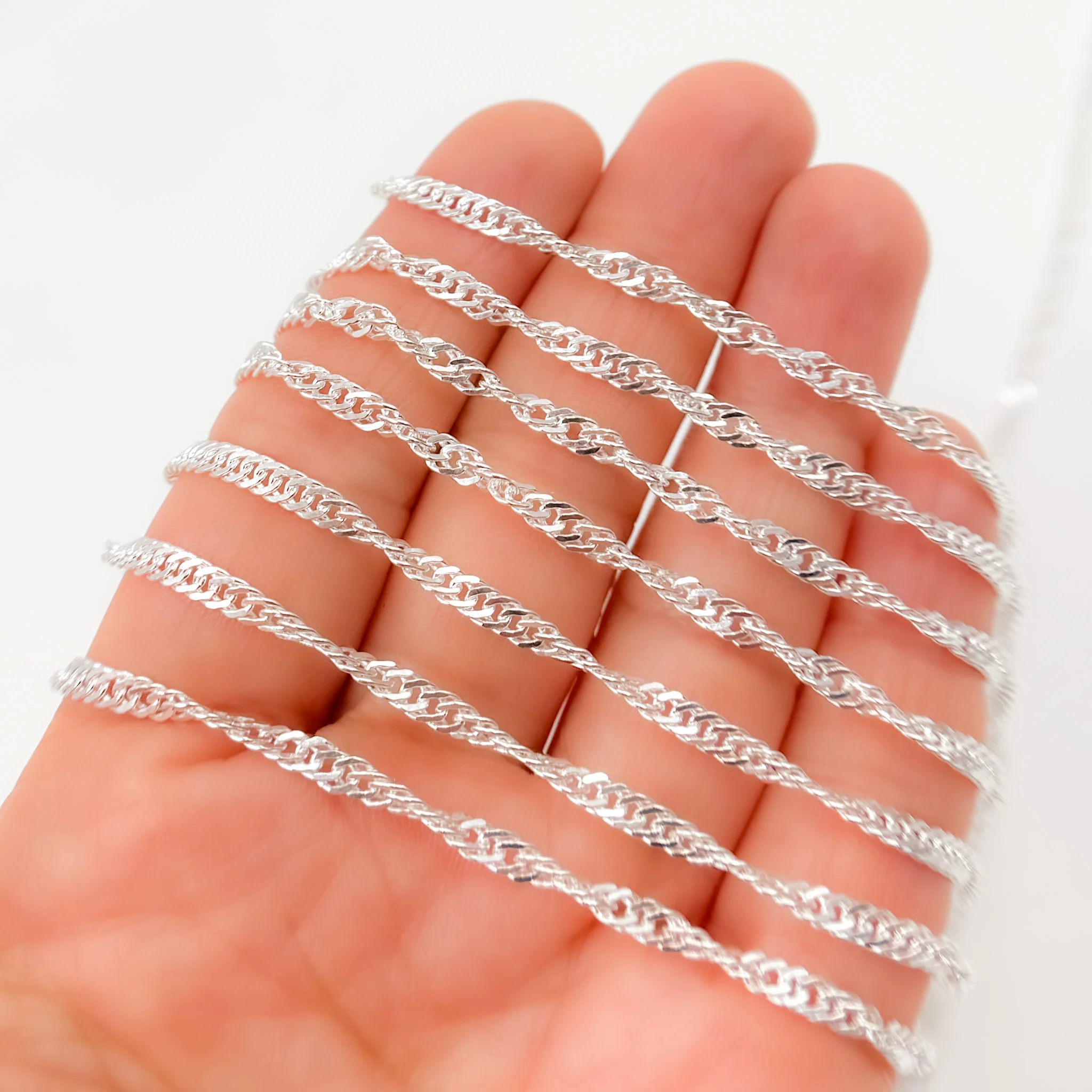 Y140SS. Sterling Silver Singapore Link Chain - Image 3