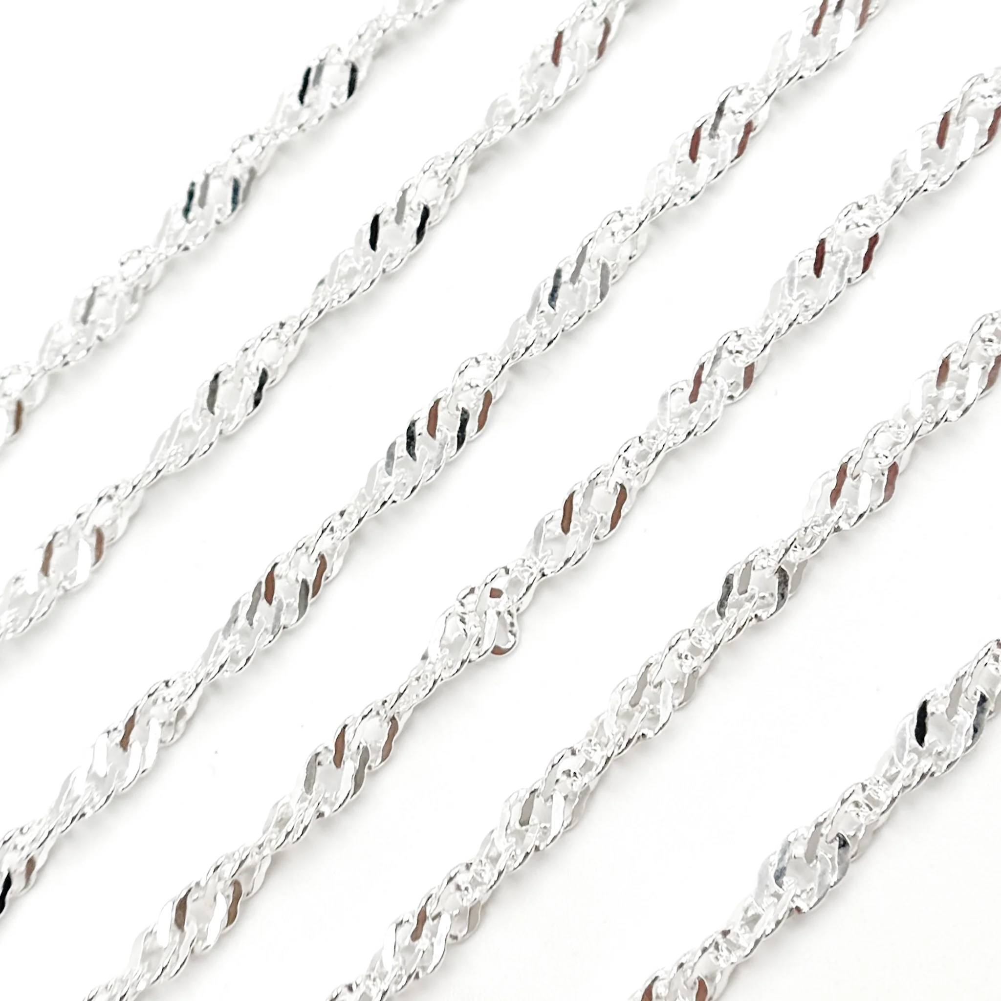 Y141SS. Sterling Silver Singapore Link Chain - Image 3