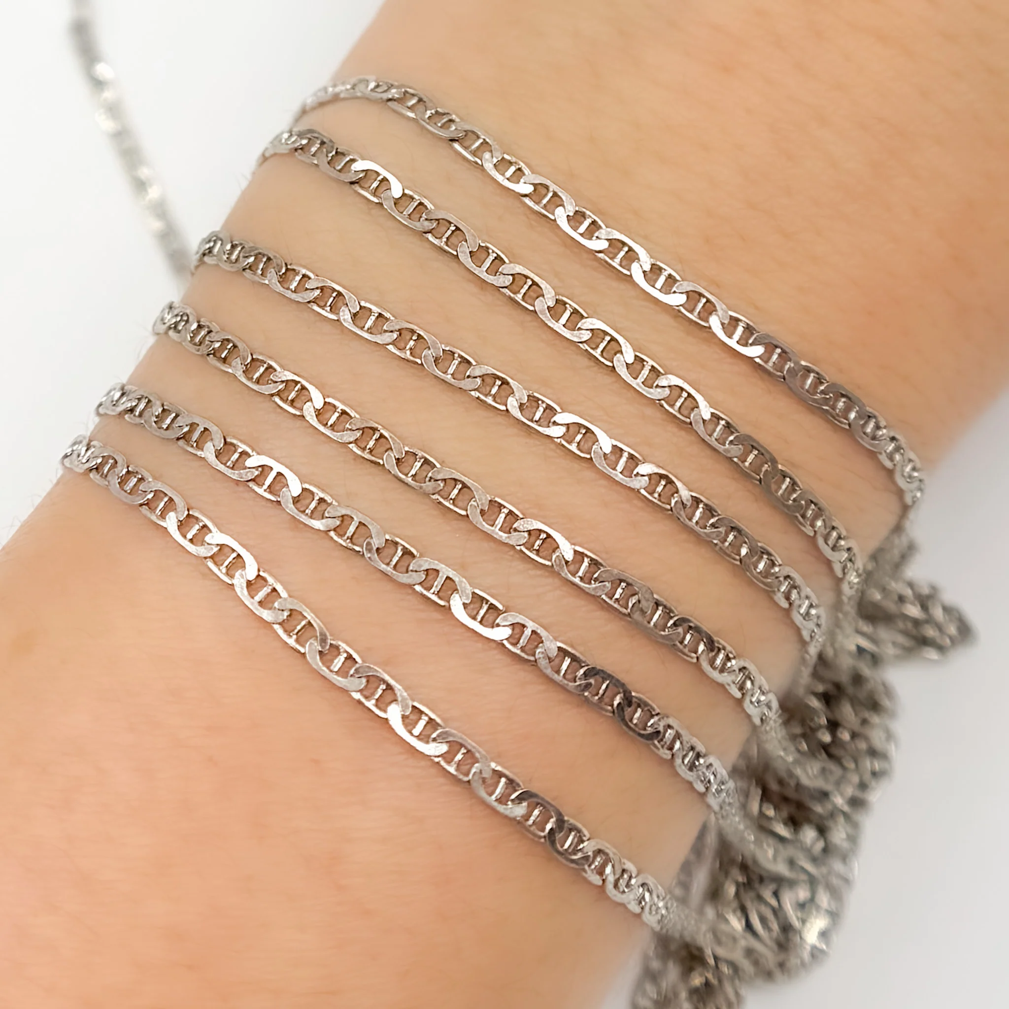 Y21OX. Oxidized Sterling Silver Marina Link Chain - Image 2