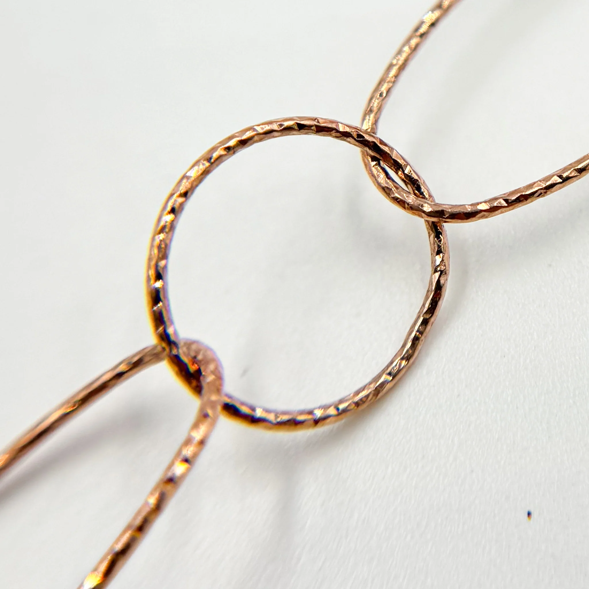 Y32RGP. Rose Gold Plated Silver Diamond Cut Round and Oval Link Chain - Image 5