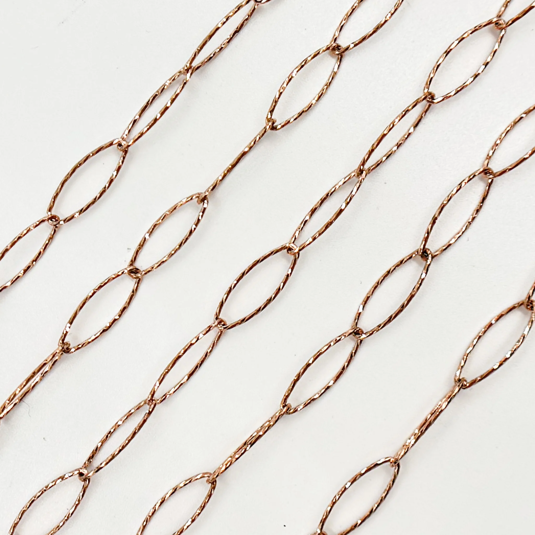 Y56RGP. Rose Gold Plated Silver Oval Chain - Image 4