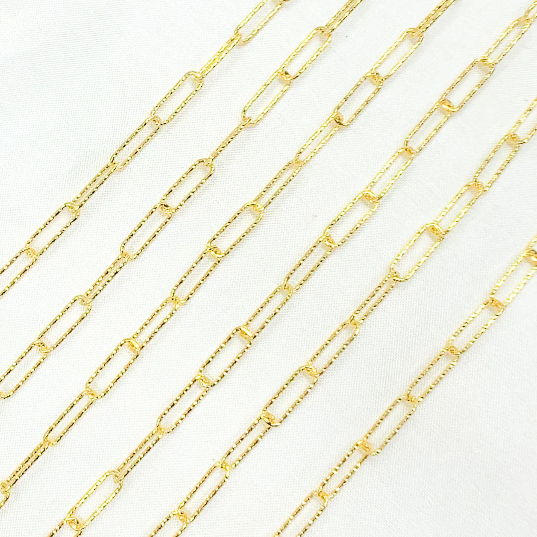 Y80DCGP. Gold Plated Sterling Silver Diamond Cut Paperclip Chain - Image 3