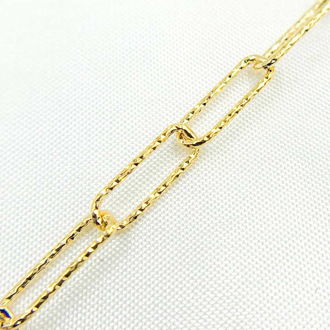 Y80DCGP. Gold Plated Sterling Silver Diamond Cut Paperclip Chain - Image 4