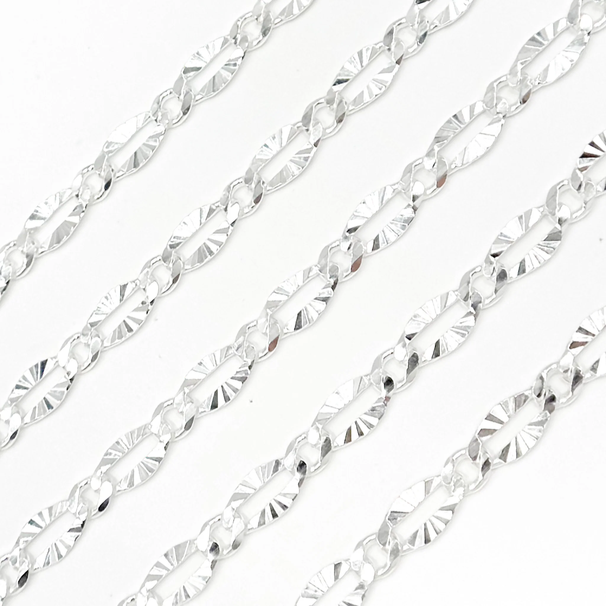Z116SS. Sterling Silver Diamond Cut Marina Link Chain - Image 3