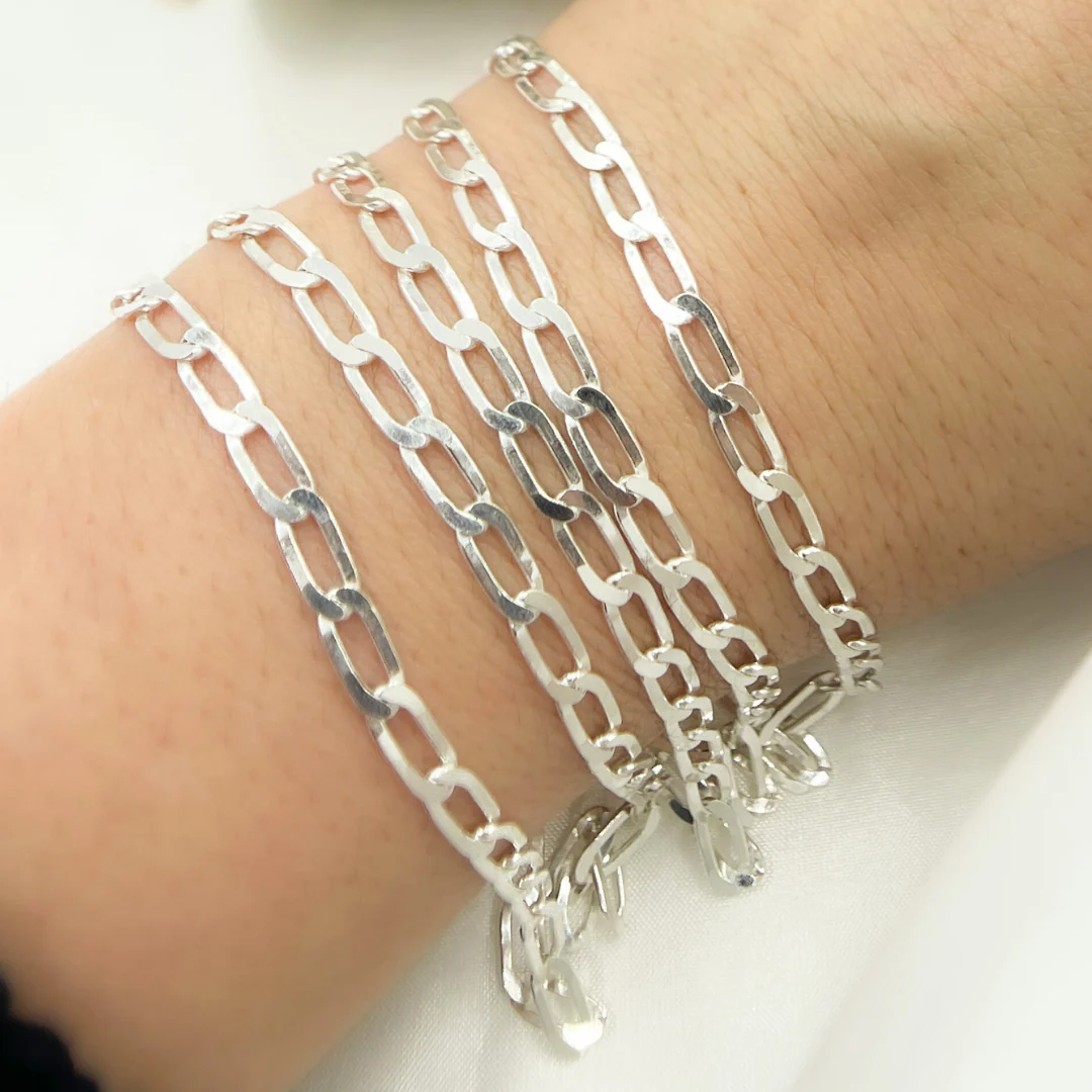 Z60SS. Sterling Silver Flat Curb Link Chain - Image 3