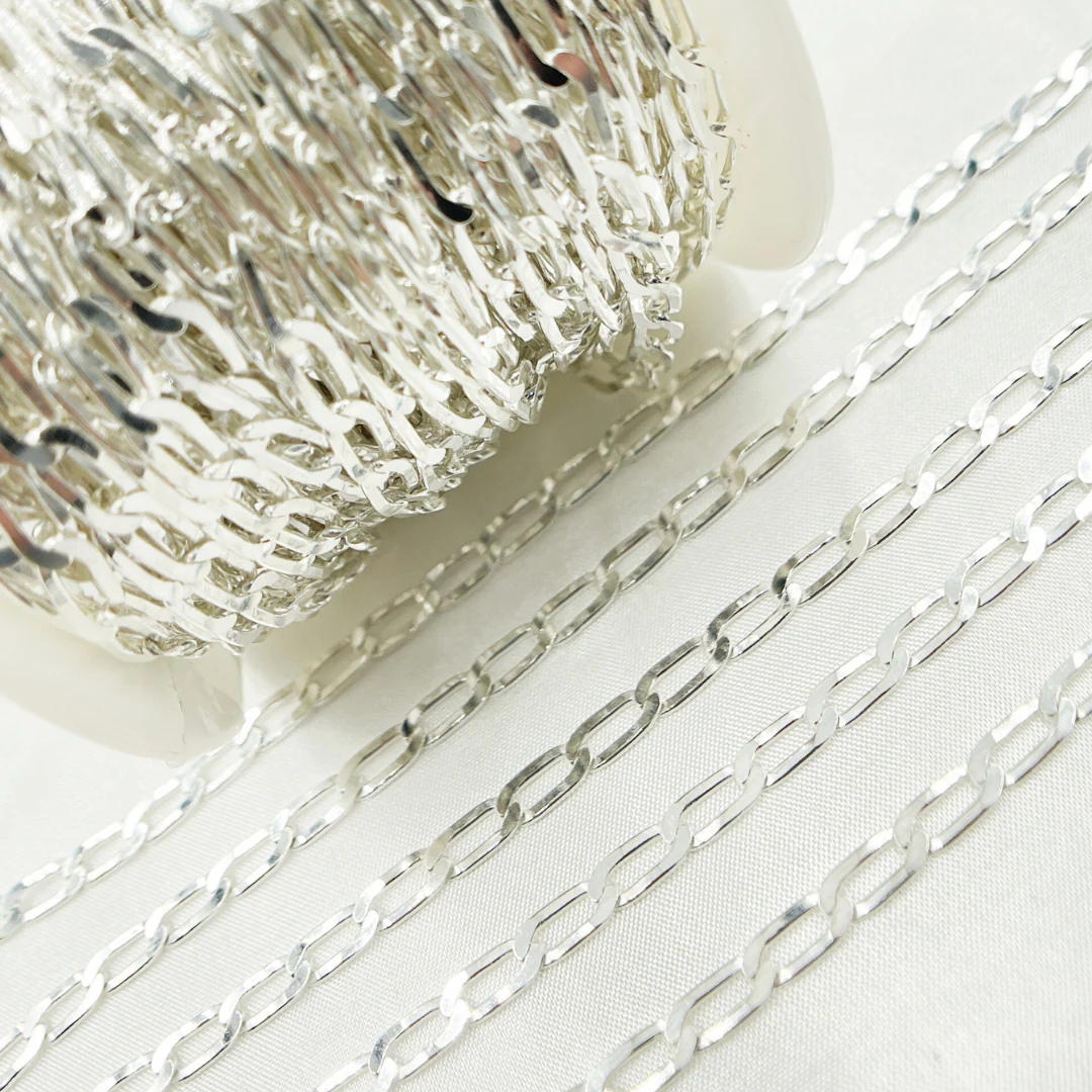 Z60SS. Sterling Silver Flat Curb Link Chain - Image 5